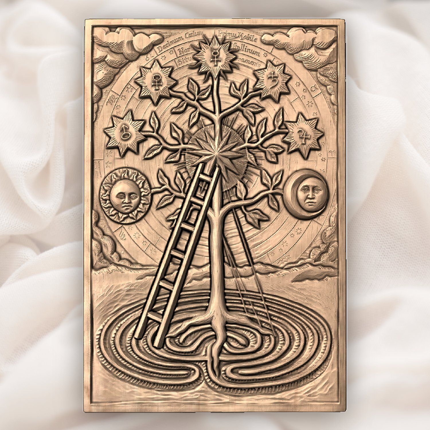 Alchemical Tree of Life CNC Relief STL bas-relief STL — view 5