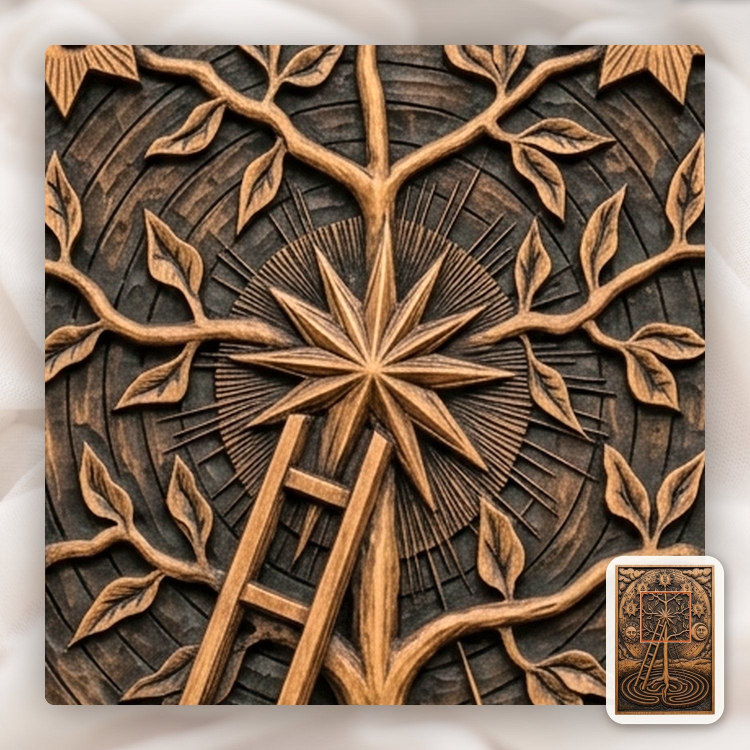 Alchemical Tree of Life CNC Relief STL bas-relief STL — view 11