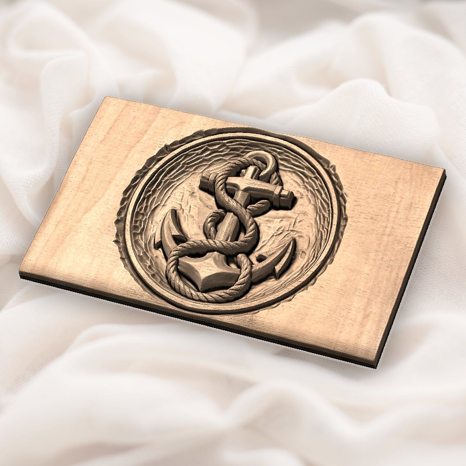 Anchor and Winding Rope Nautical CNC Relief STL bas-relief STL — view 5