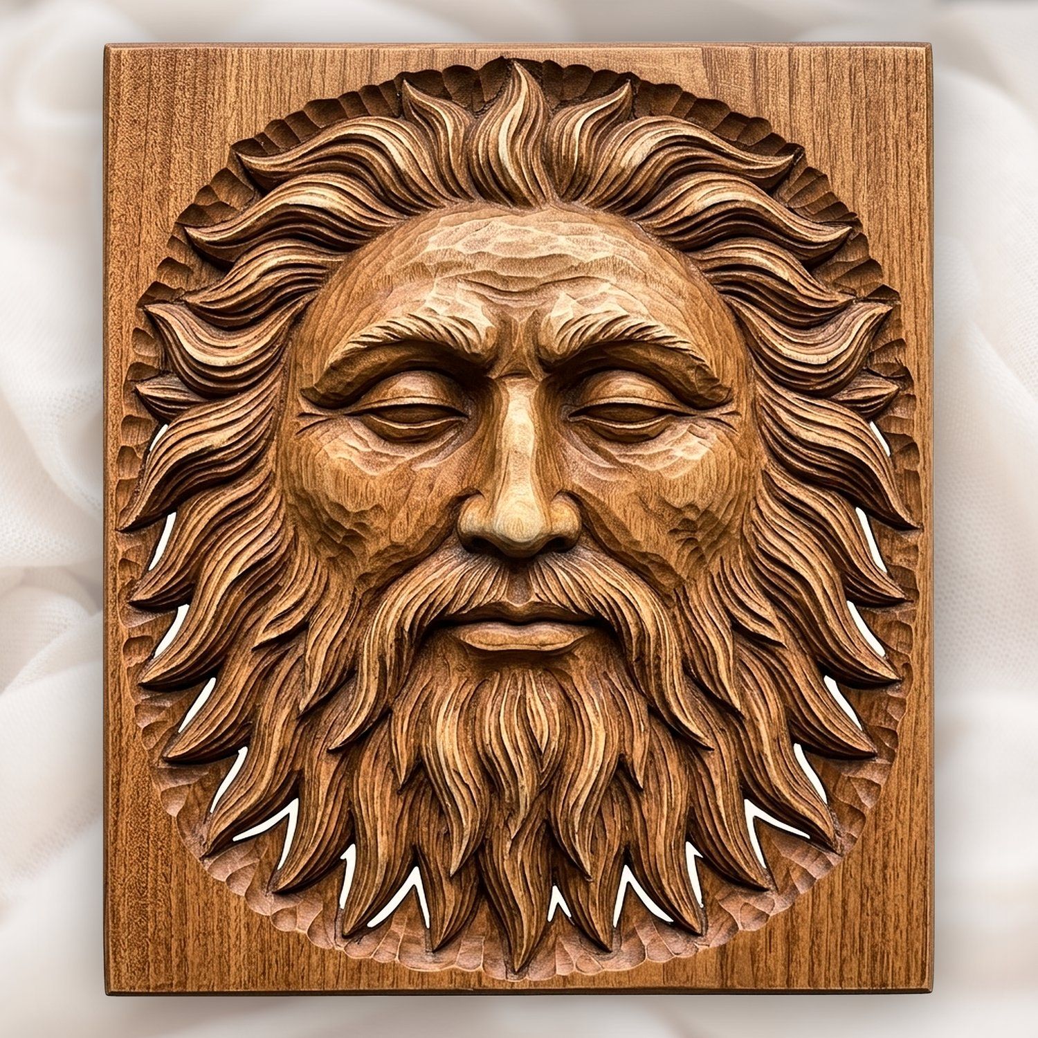 Ancient Bearded Sun Face Celestial CNC Relief STL bas-relief STL design