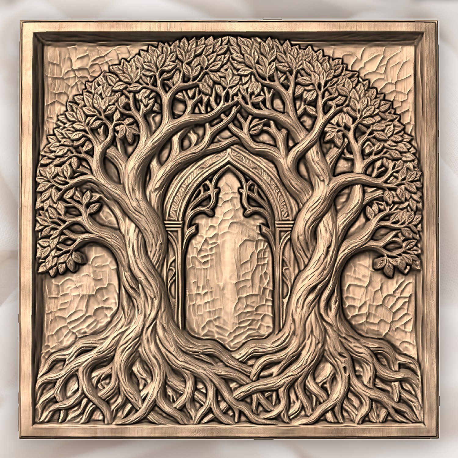 Ancient Elven Gate Intertwined Trees CNC Relief STL bas-relief STL — view 5