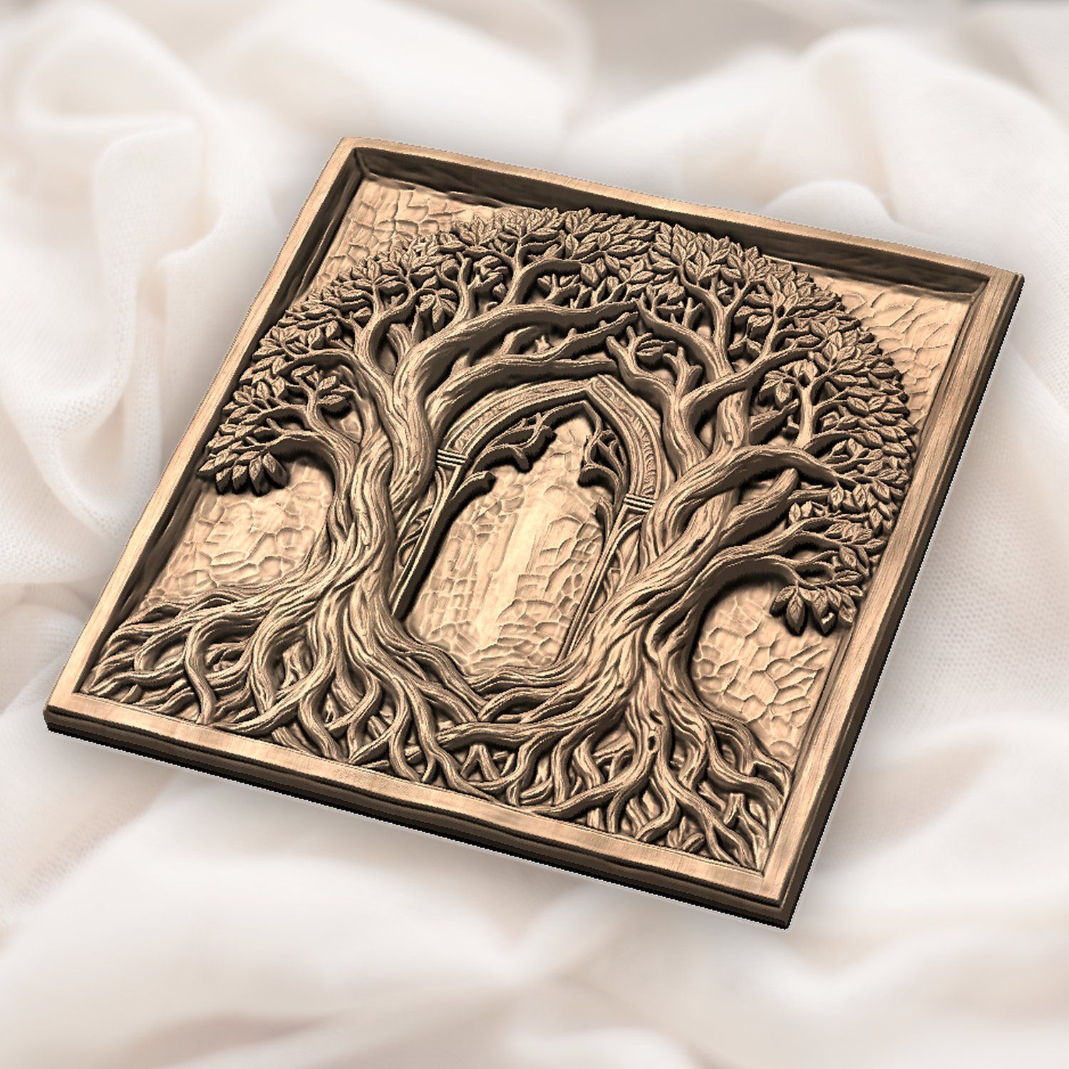 Ancient Elven Gate Intertwined Trees CNC Relief STL bas-relief STL — view 6