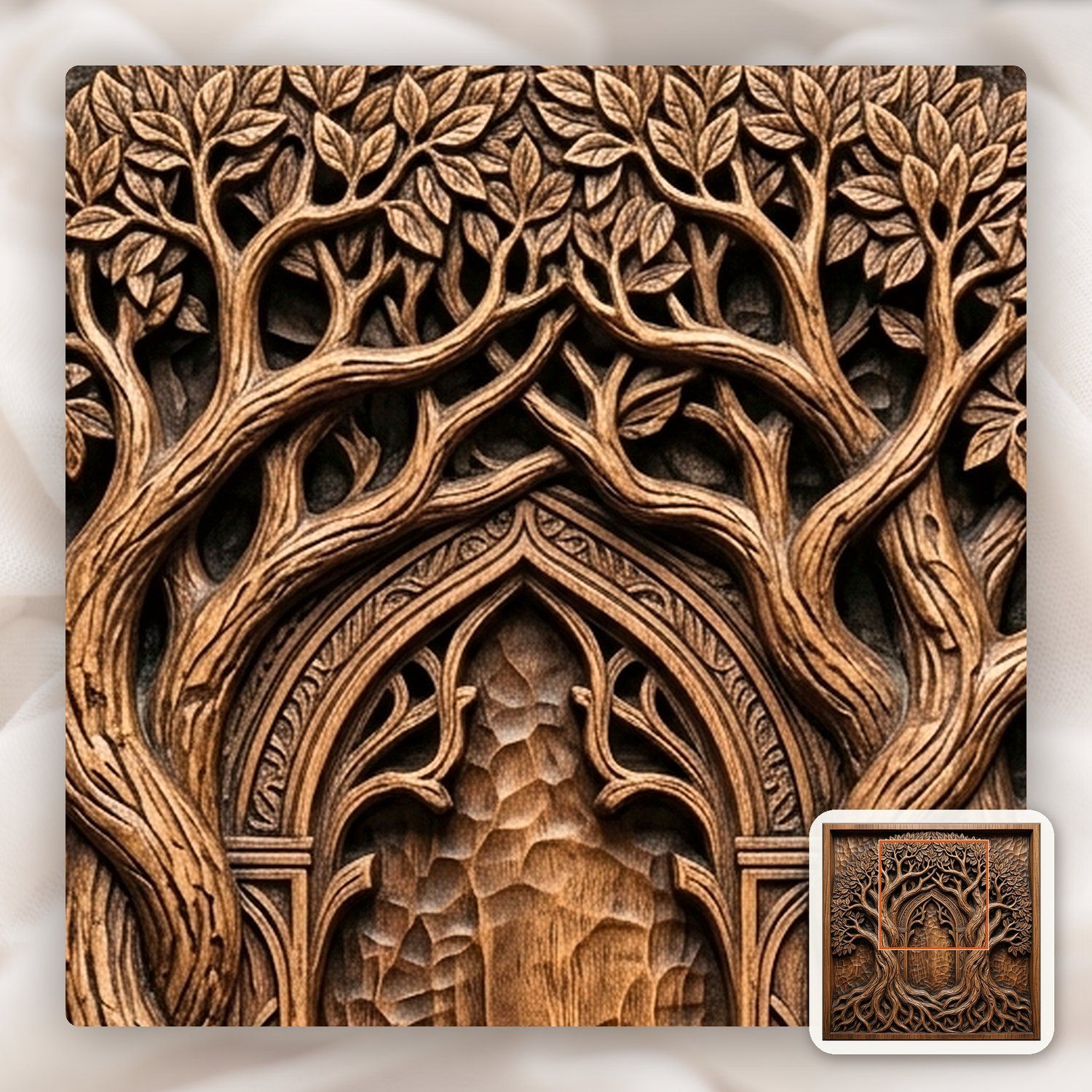 Ancient Elven Gate Intertwined Trees CNC Relief STL bas-relief STL — view 11