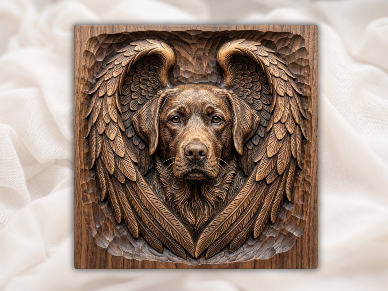 Angel Labrador Retriever Wall Art bas-relief STL — view 2