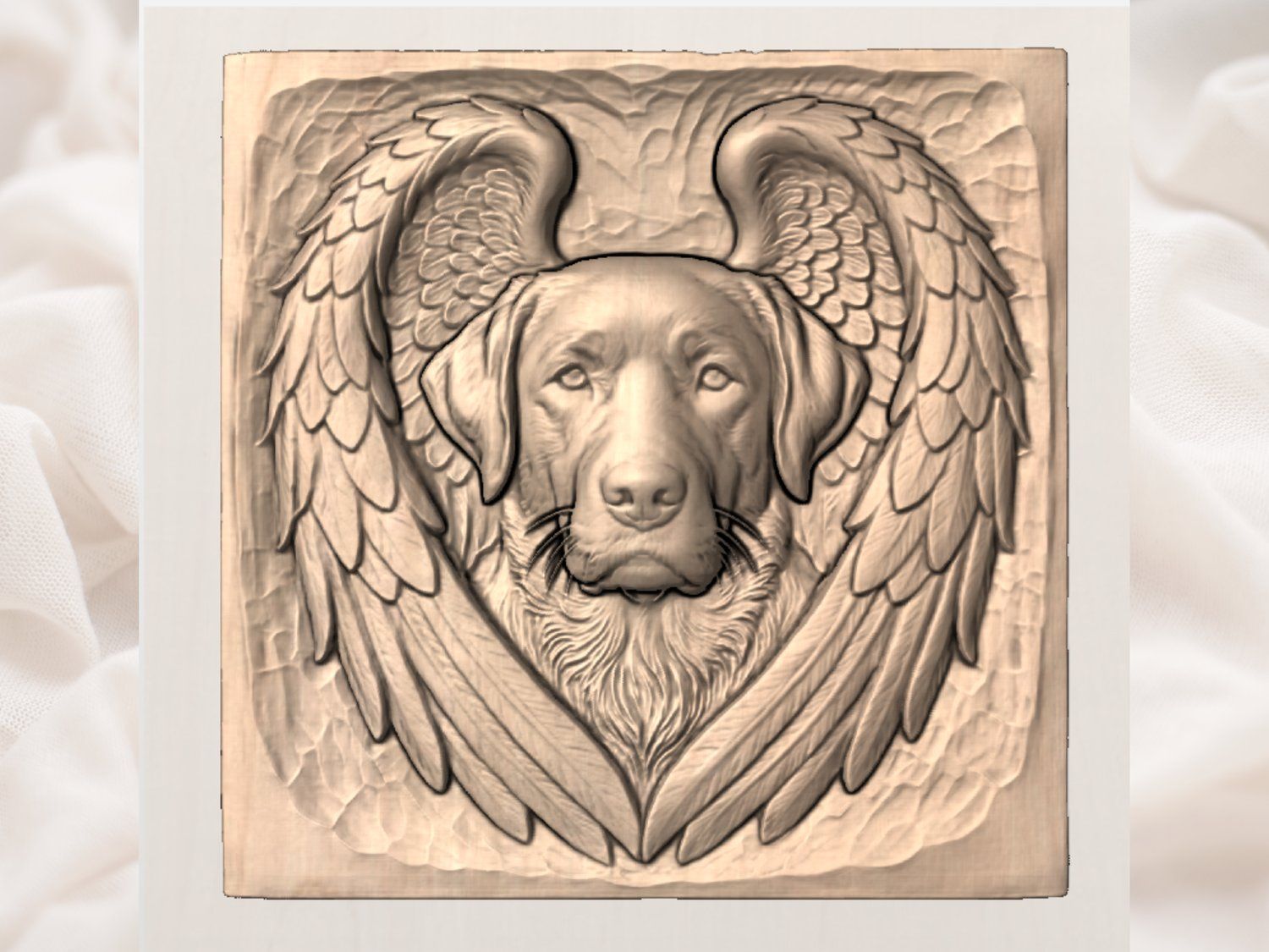 Angel Labrador Retriever Wall Art bas-relief STL — view 3