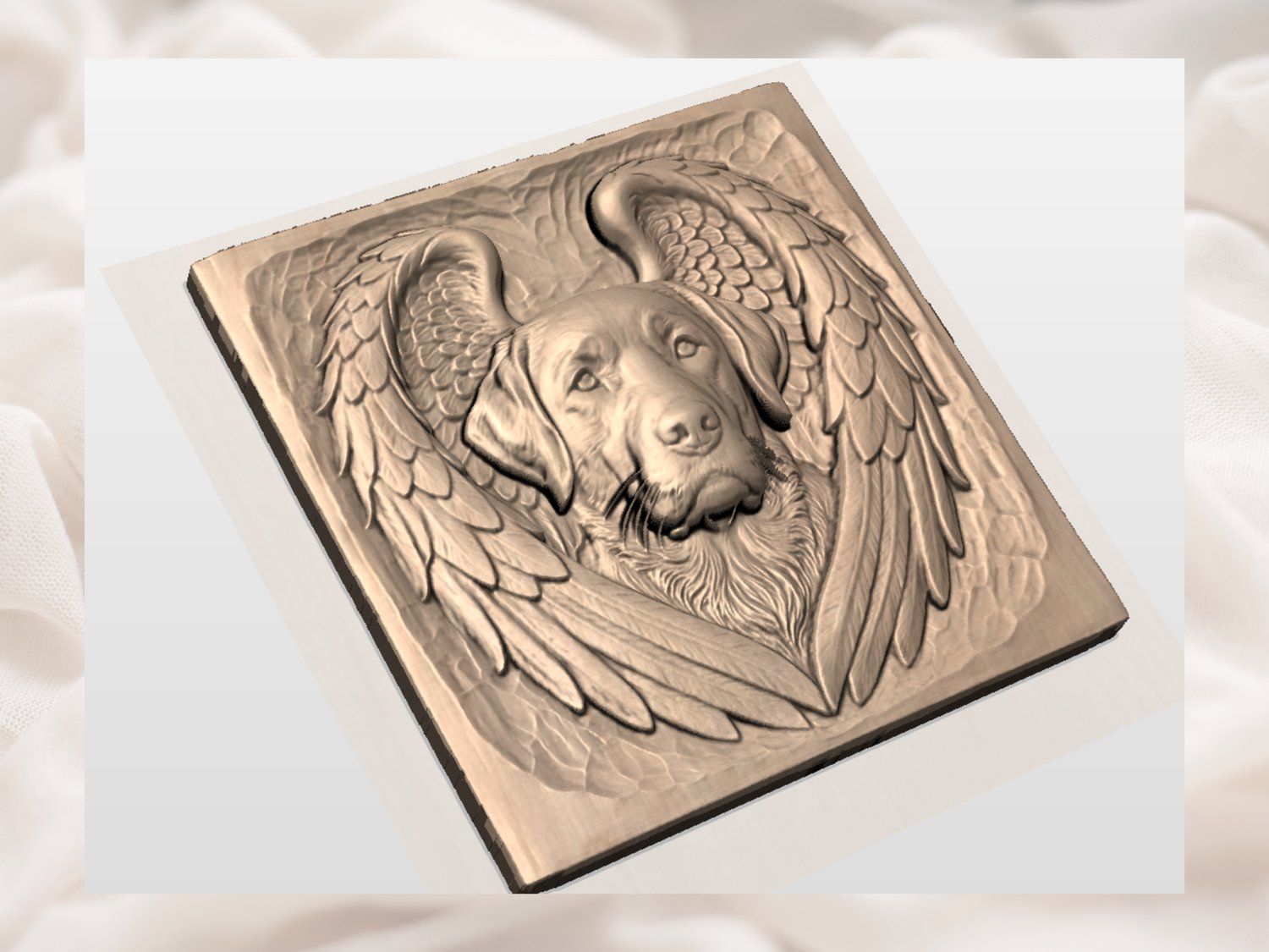 Angel Labrador Retriever Wall Art bas-relief STL — view 4