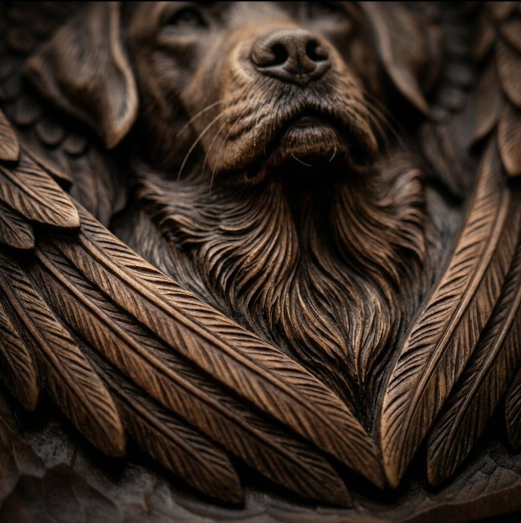 Angel Labrador Retriever Wall Art bas-relief STL — view 5