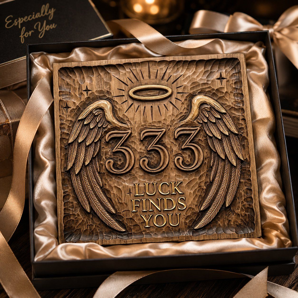 Angel Number 333 Luck Finds You CNC Relief STL bas-relief STL — view 9