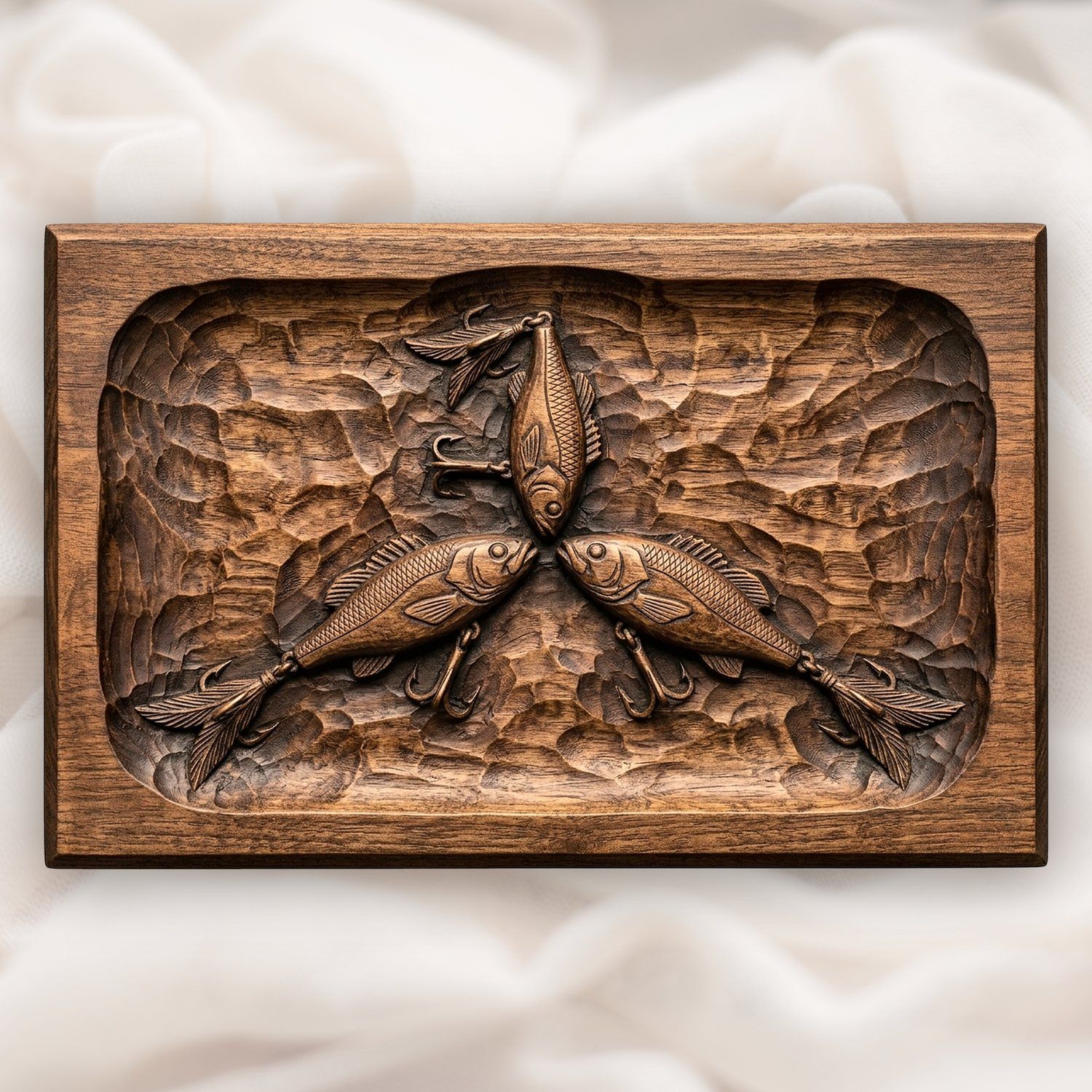 Antique Fishing Lure Trio CNC Relief STL bas-relief STL design
