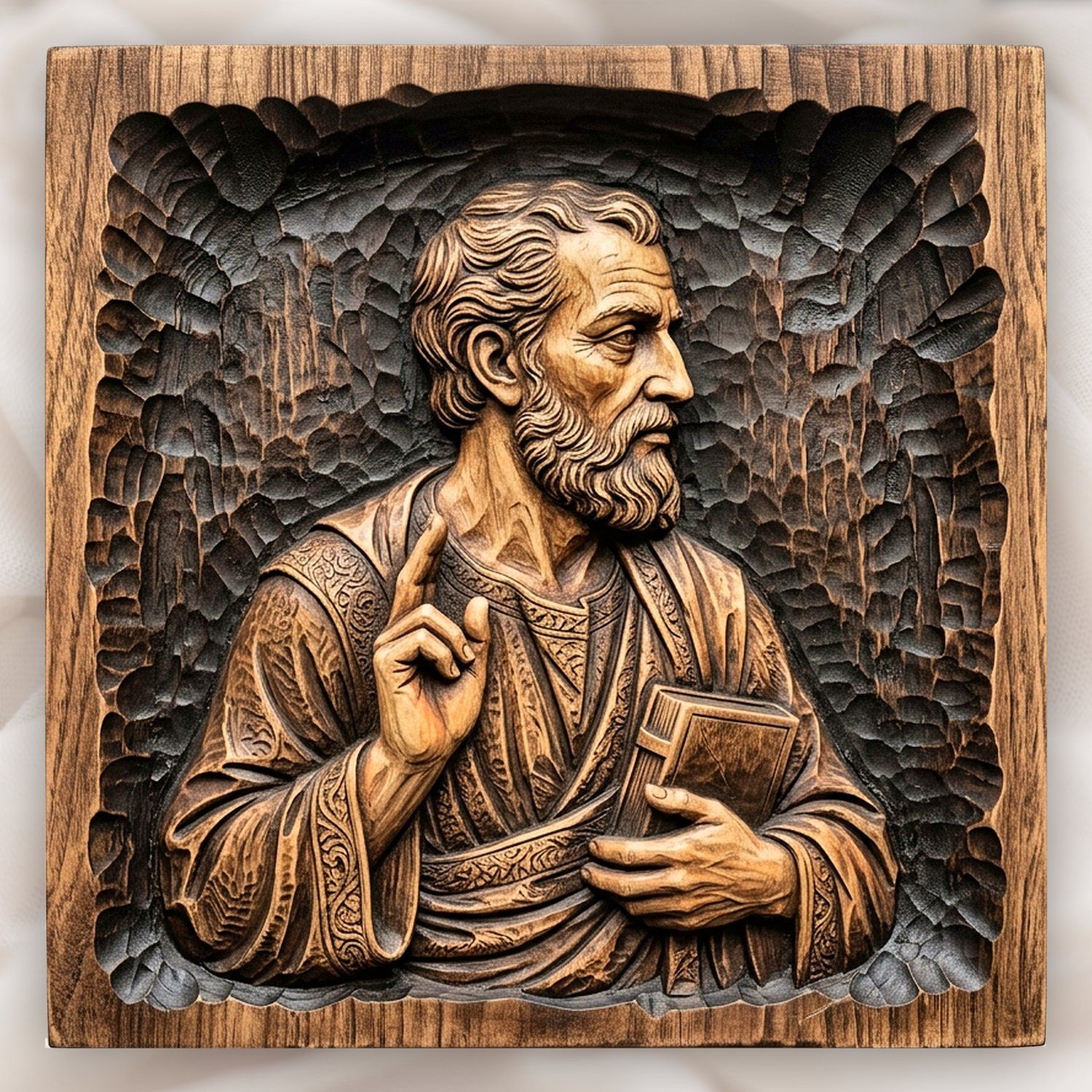Apostle Saint Paul Religious Wood Carving CNC Relief STL bas-relief STL design