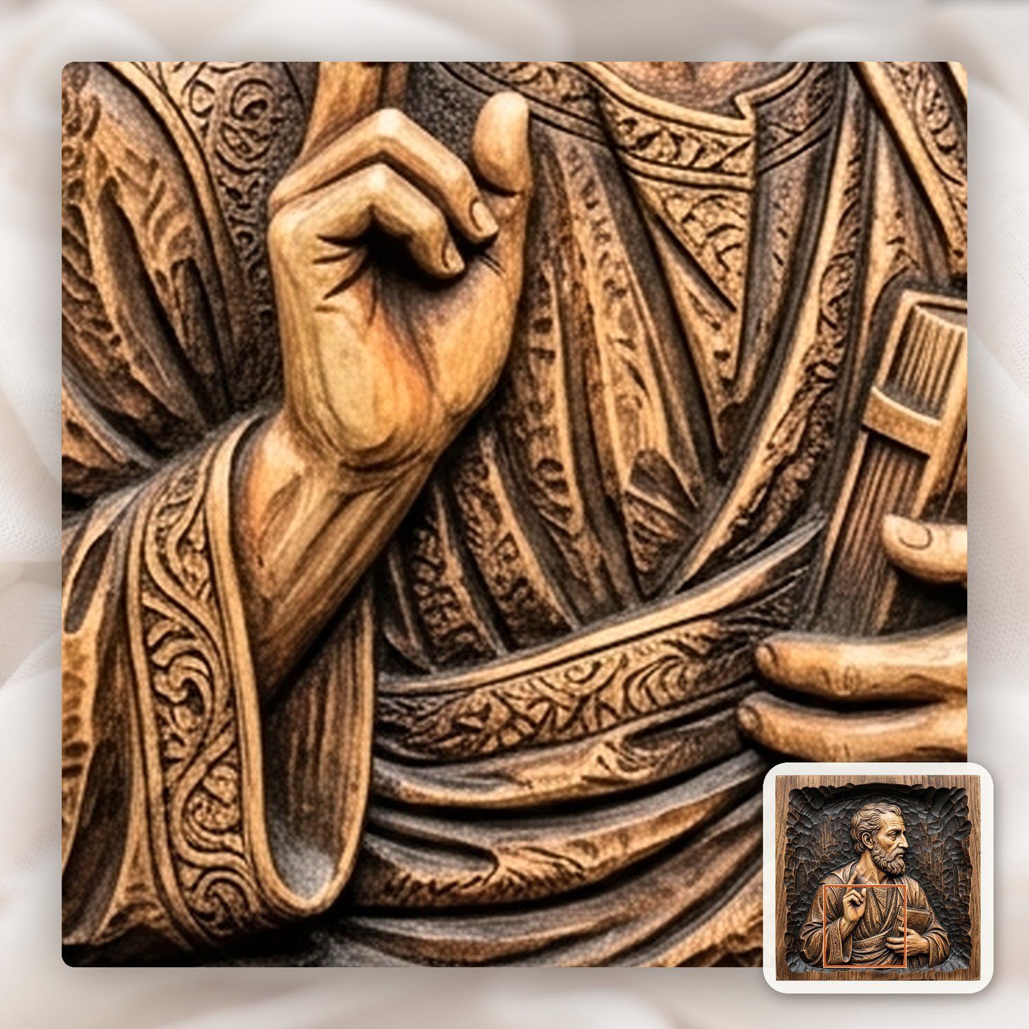 Apostle Saint Paul Religious Wood Carving CNC Relief STL bas-relief STL — view 13
