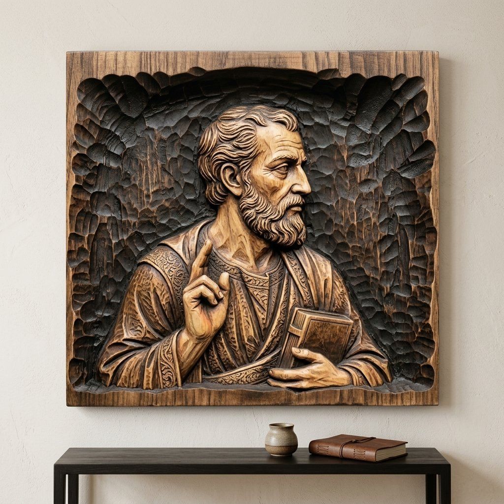 Apostle Saint Paul Religious Wood Carving CNC Relief STL bas-relief STL — view 14