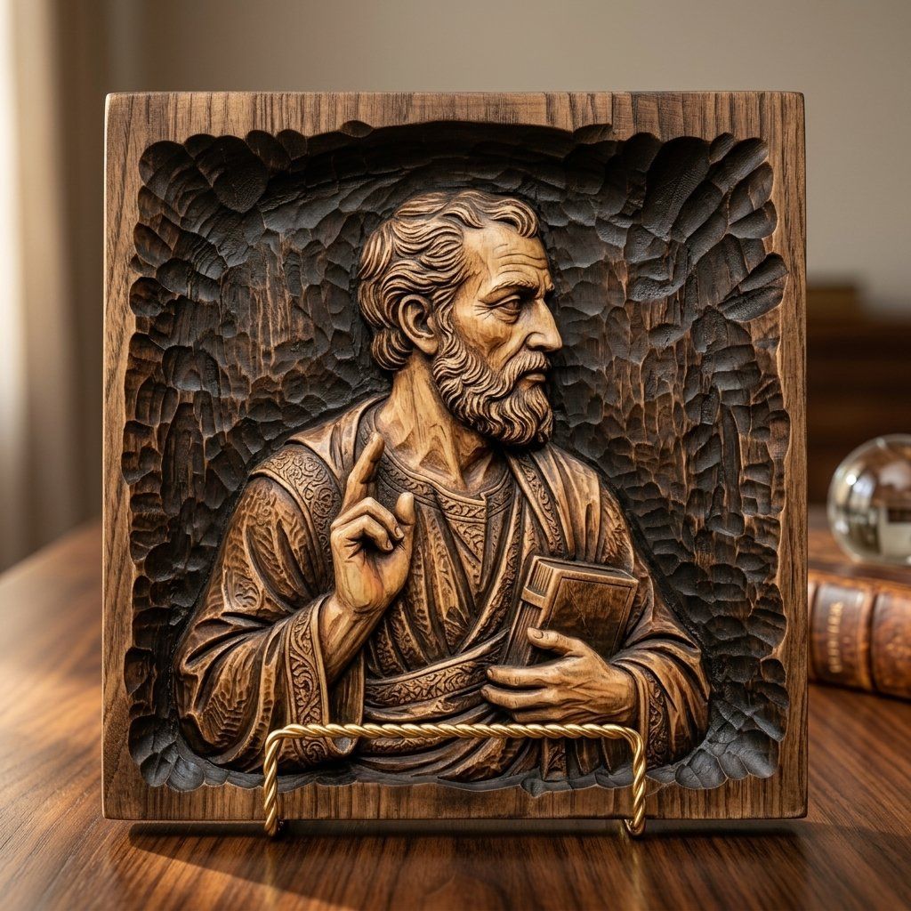 Apostle Saint Paul Religious Wood Carving CNC Relief STL bas-relief STL — view 15