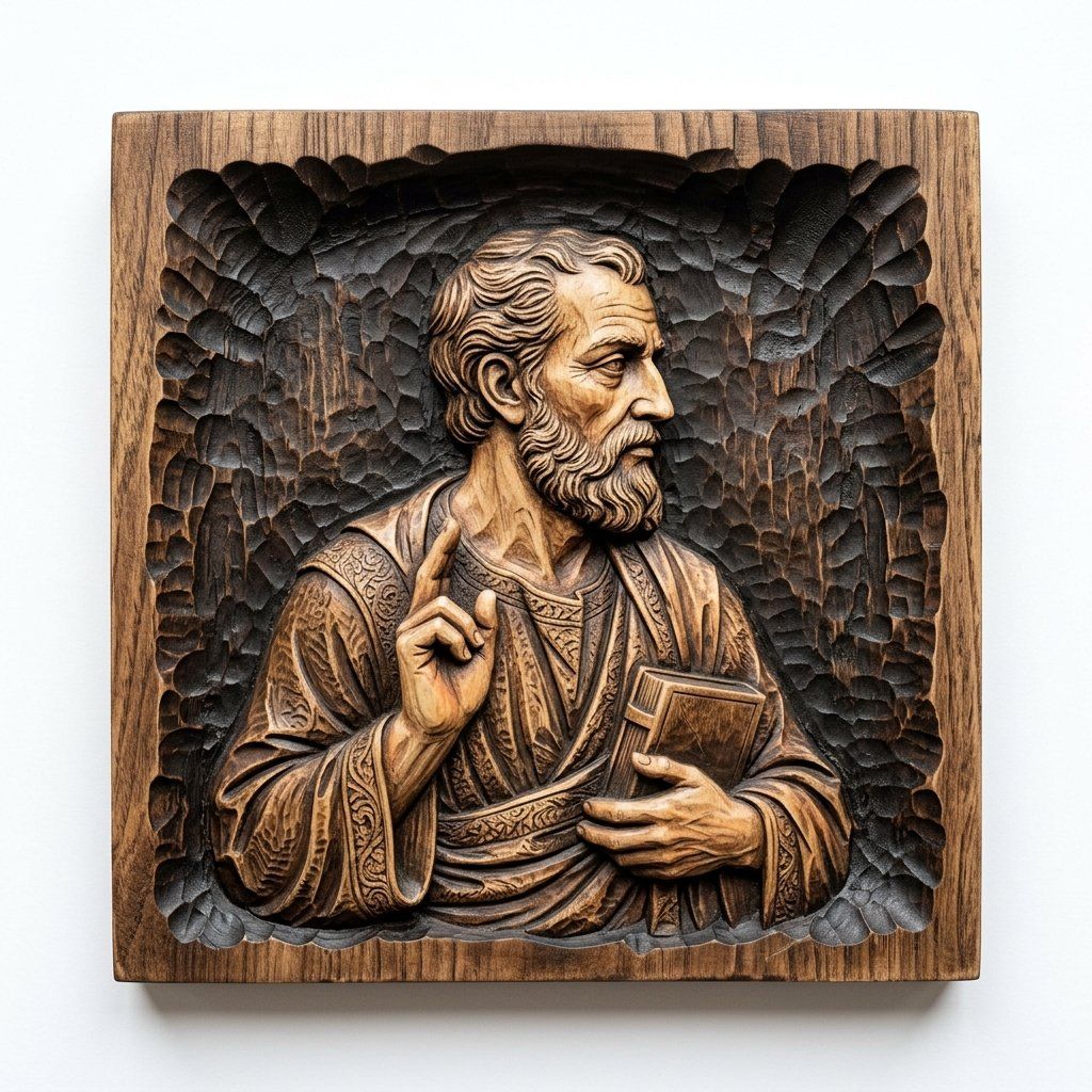Apostle Saint Paul Religious Wood Carving CNC Relief STL bas-relief STL — view 11