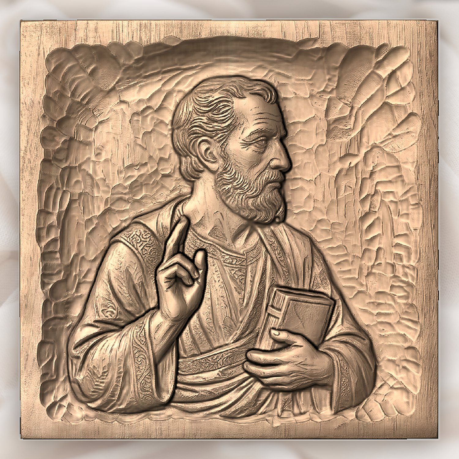 Apostle Saint Paul Religious Wood Carving CNC Relief STL bas-relief STL — view 4