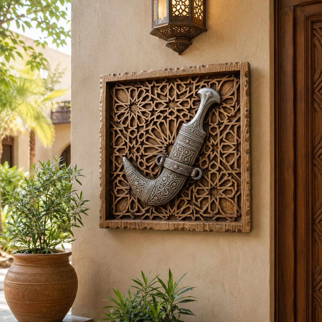 Arabian Khanjar Dagger Geometric Panel CNC Relief STL bas-relief STL — view 8