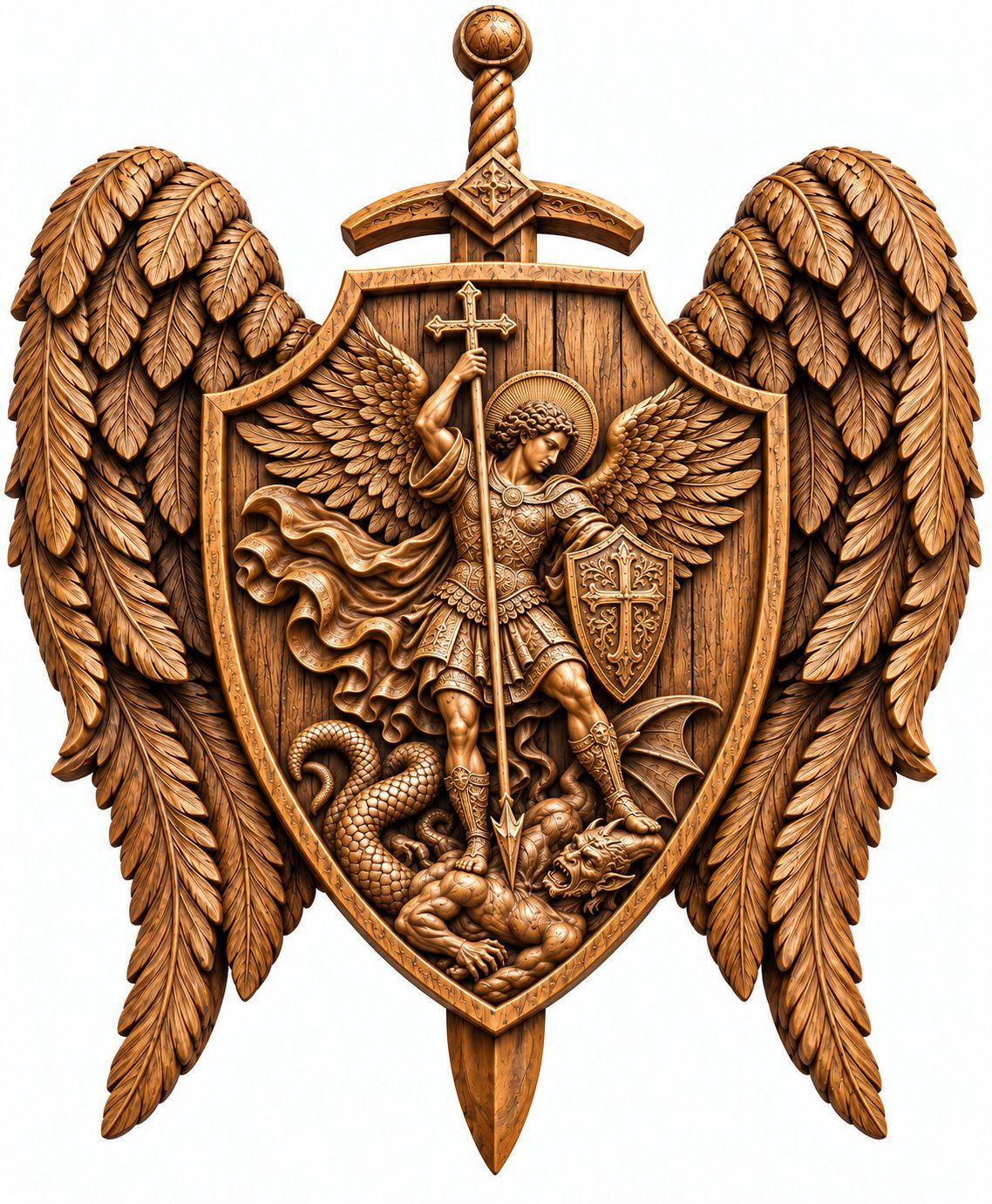 Archangel Michael Demon Triumph CNC Relief STL bas-relief STL — view 10