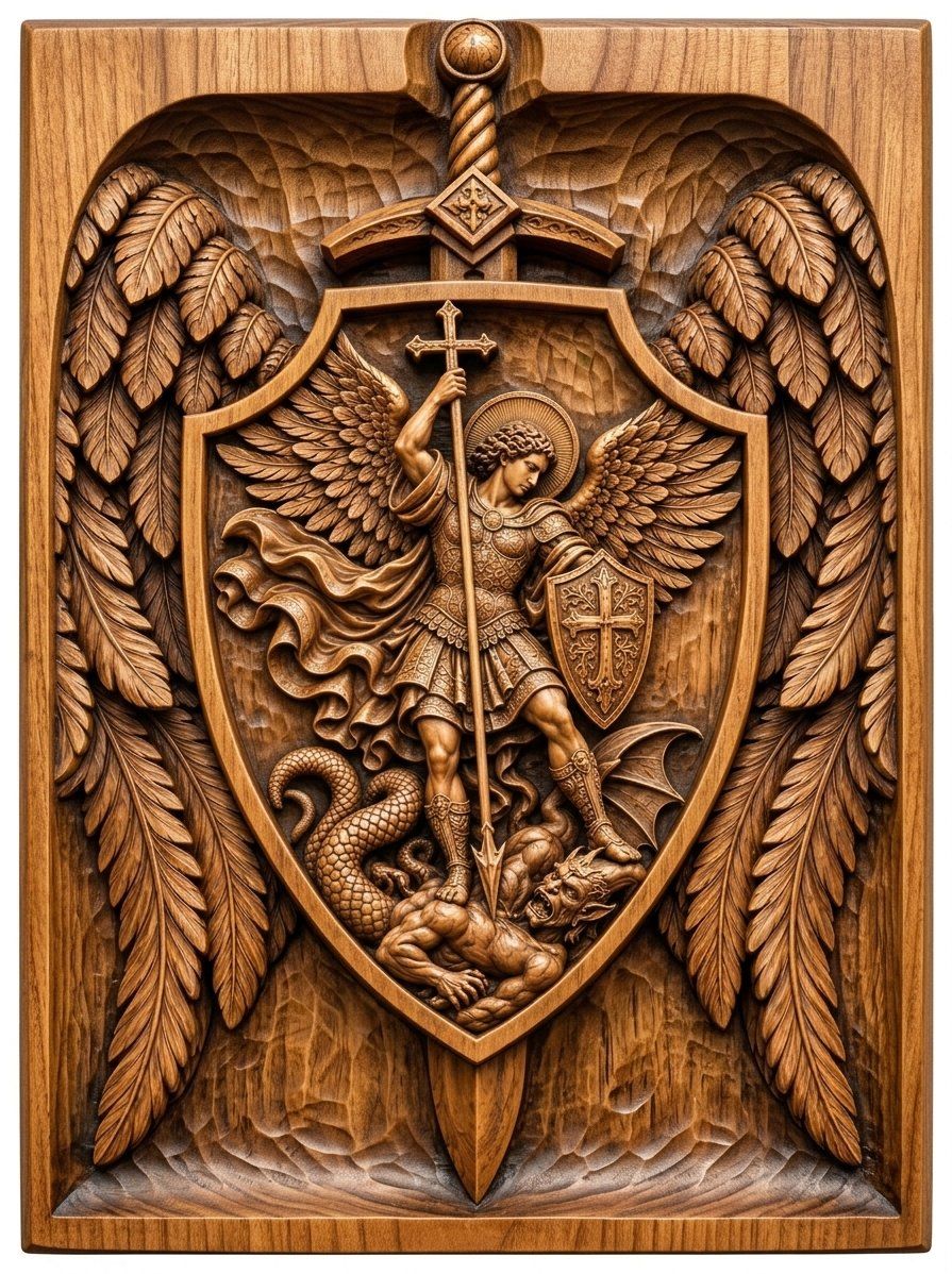 Archangel Michael Demon Triumph CNC Relief STL bas-relief STL — view 11