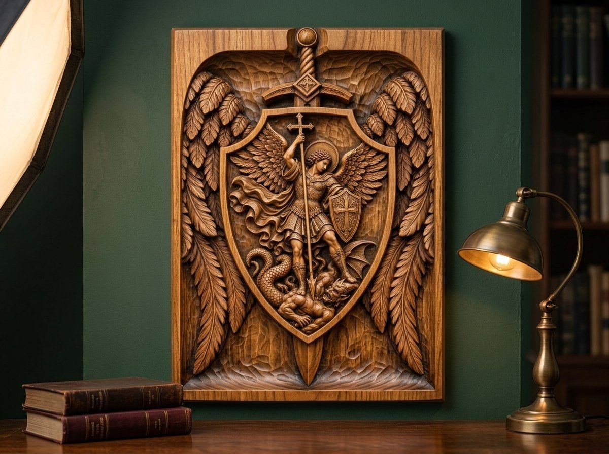 Archangel Michael Demon Triumph CNC Relief STL bas-relief STL — view 13