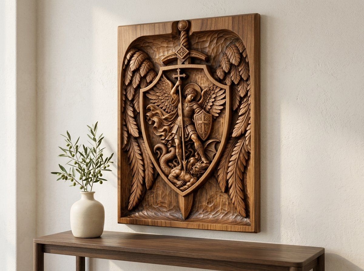 Archangel Michael Demon Triumph CNC Relief STL bas-relief STL — view 14