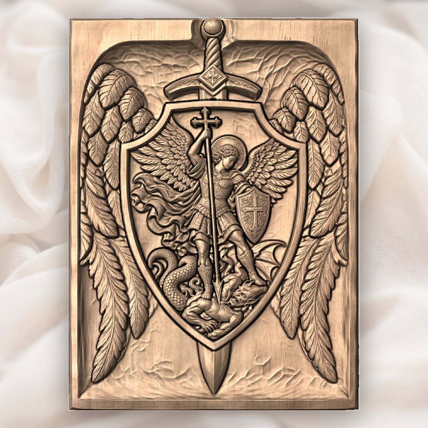 Archangel Michael Demon Triumph CNC Relief STL bas-relief STL — view 2