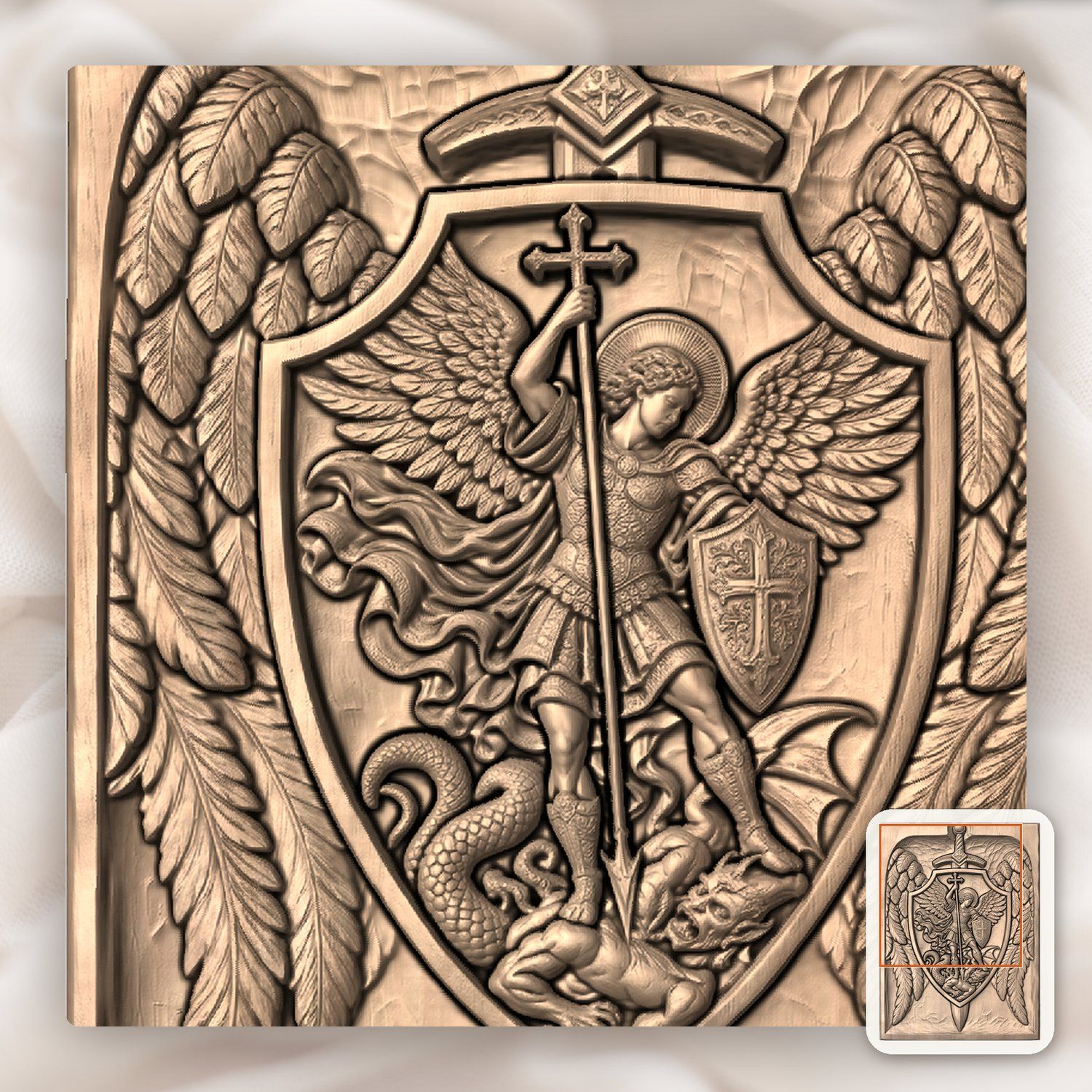 Archangel Michael Demon Triumph CNC Relief STL bas-relief STL — view 5