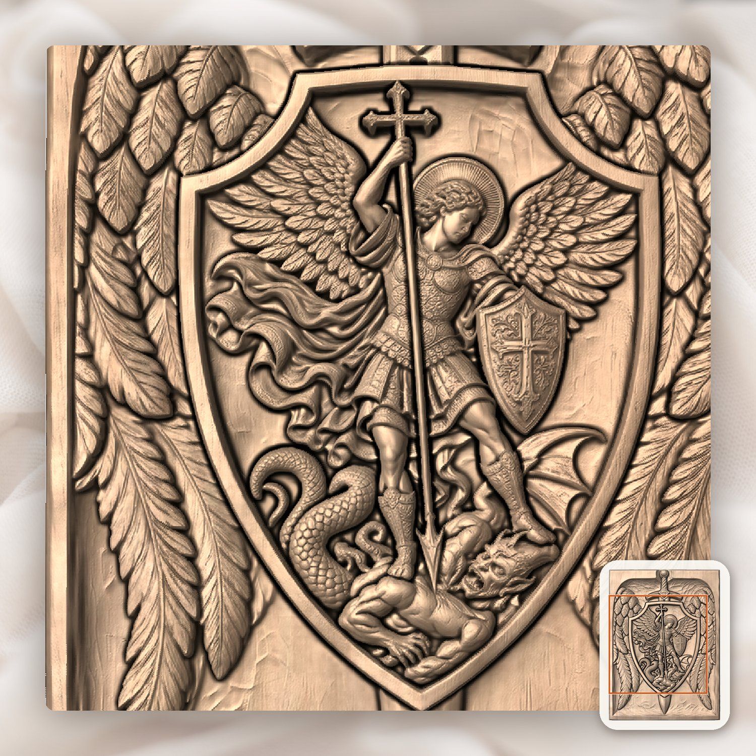 Archangel Michael Demon Triumph CNC Relief STL bas-relief STL — view 6