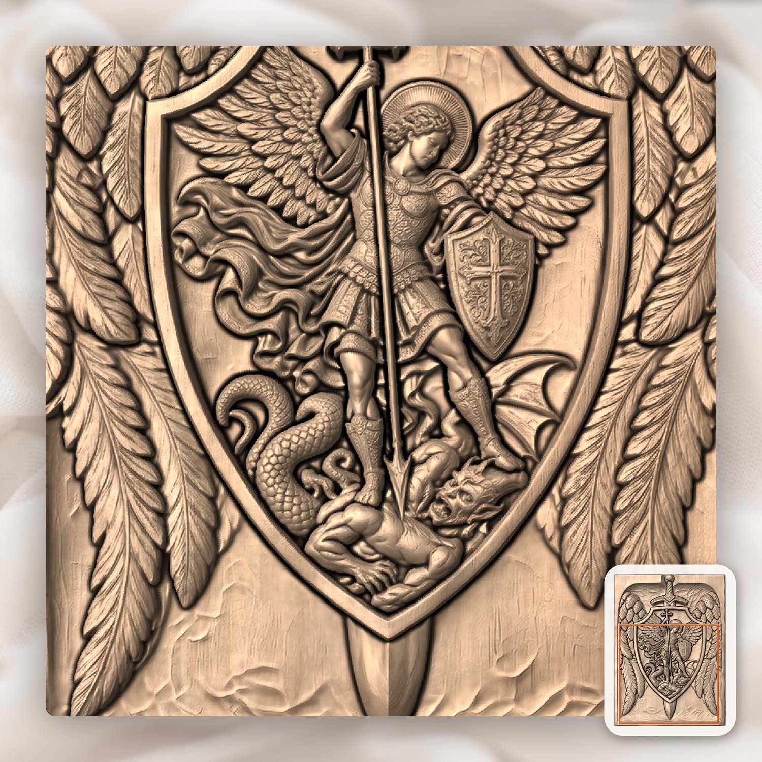 Archangel Michael Demon Triumph CNC Relief STL bas-relief STL — view 7