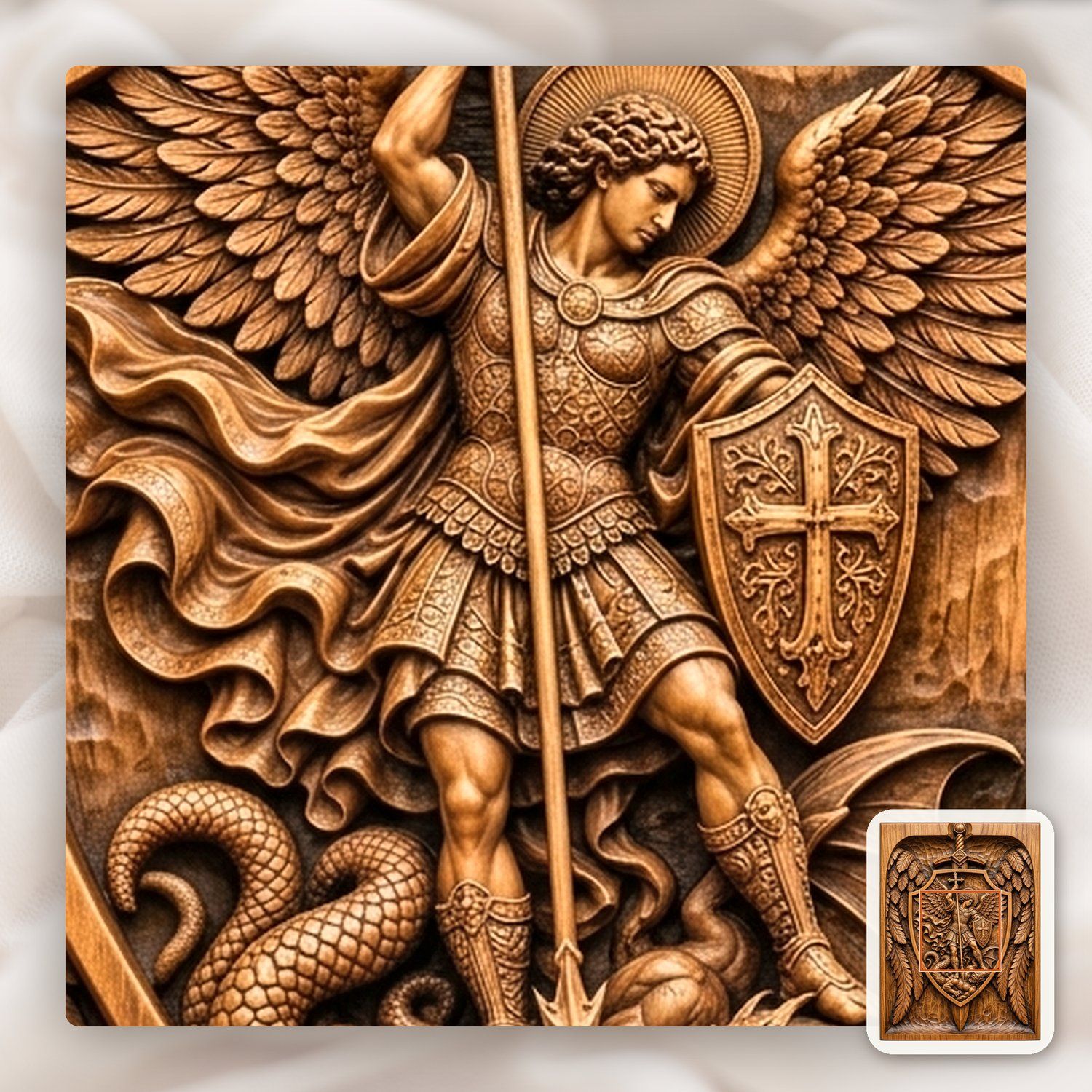 Archangel Michael Demon Triumph CNC Relief STL bas-relief STL — view 8
