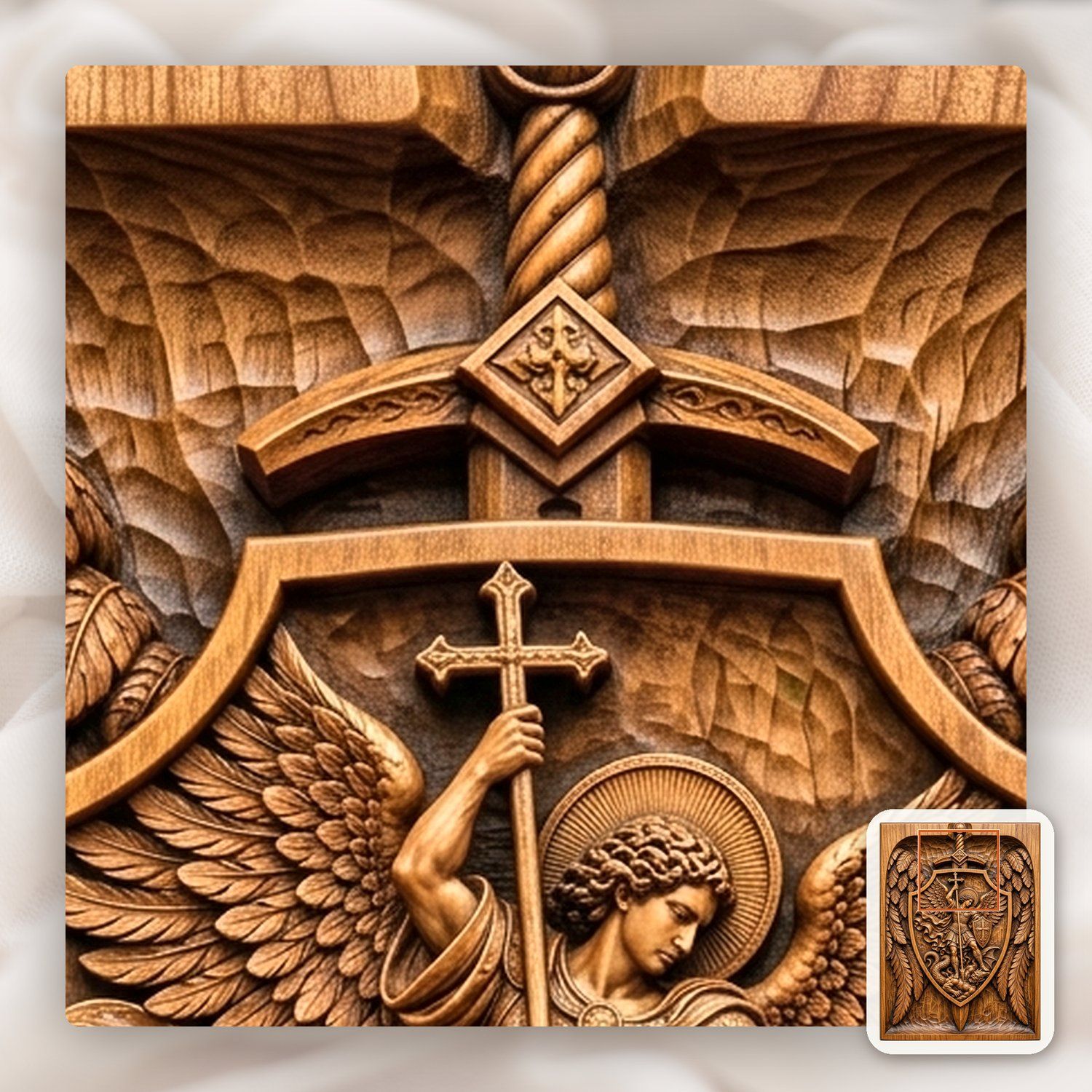 Archangel Michael Demon Triumph CNC Relief STL bas-relief STL — view 9