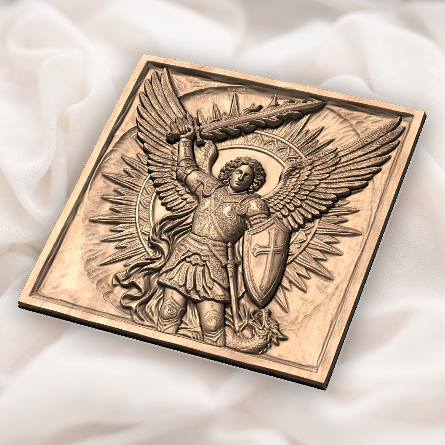 Archangel Michael Saint Flaming Sword CNC Relief STL bas-relief STL — view 5