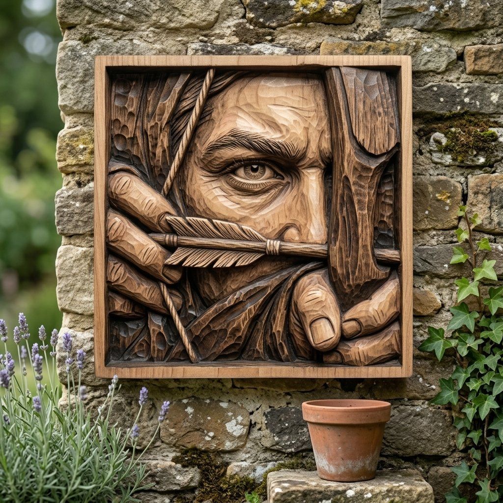 Archer Hunting Scene Bas Relief bas-relief STL — view 9