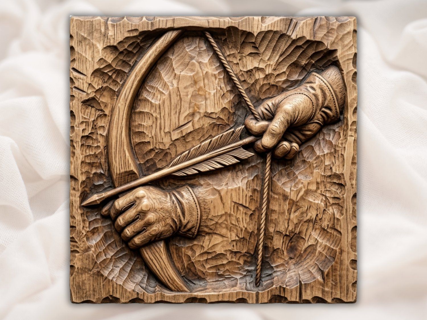 Archery Wall Art Relief bas-relief STL — view 2