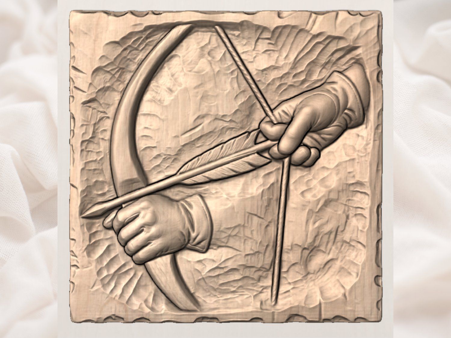 Archery Wall Art Relief bas-relief STL — view 3