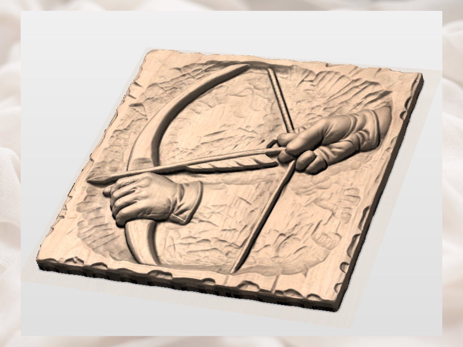 Archery Wall Art Relief bas-relief STL — view 4