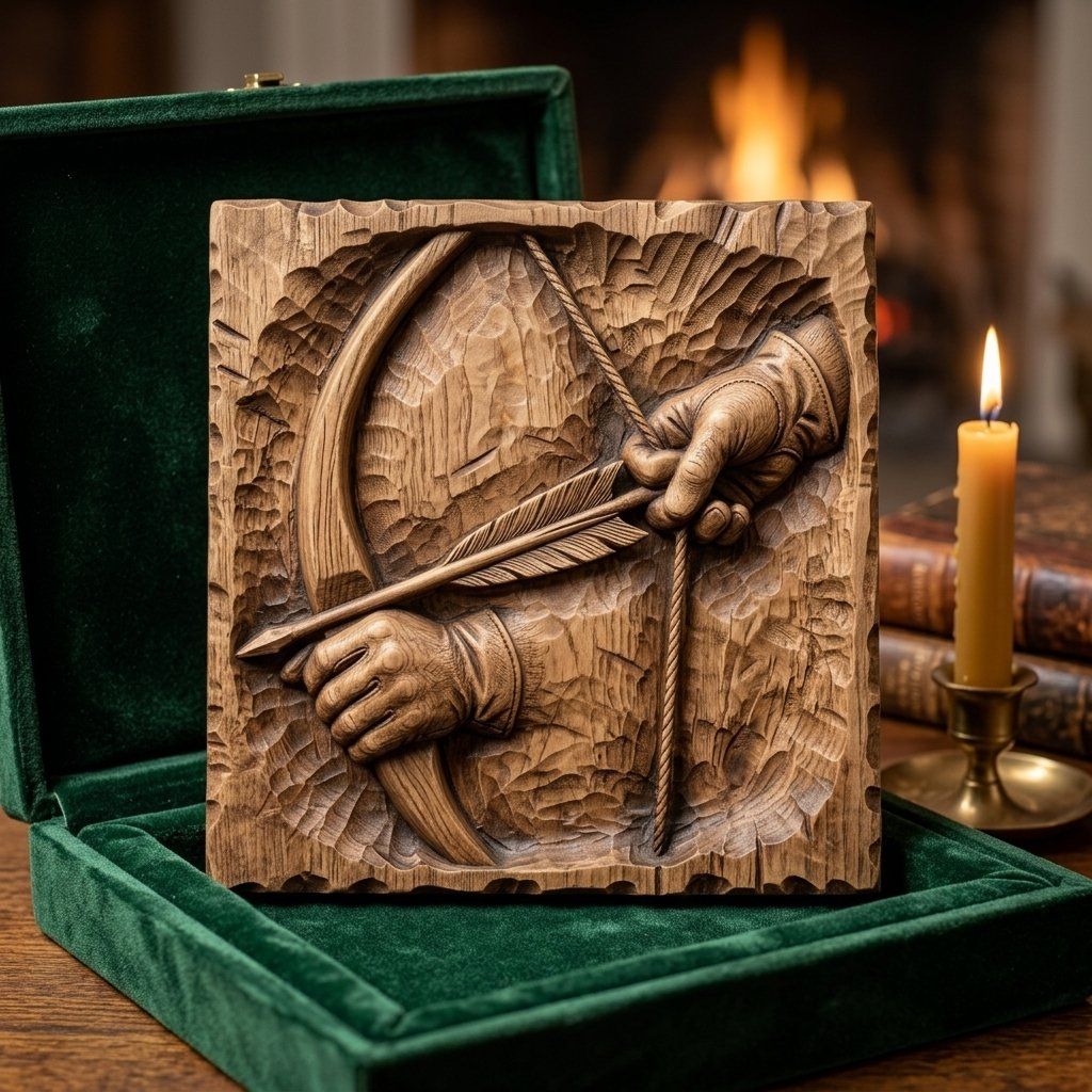 Archery Wall Art Relief bas-relief STL — view 9