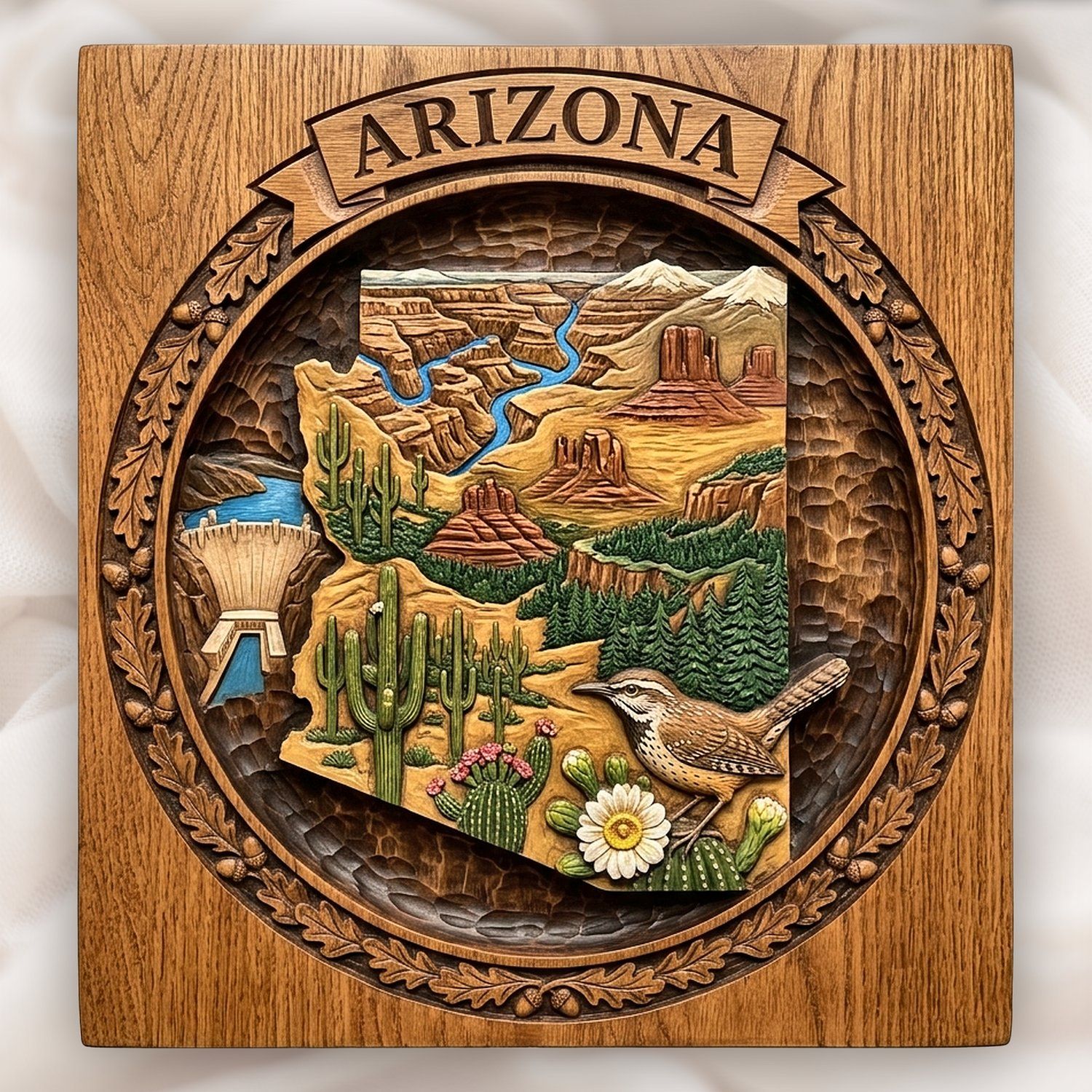 Arizona State Map Grand Canyon CNC Relief STL bas-relief STL design