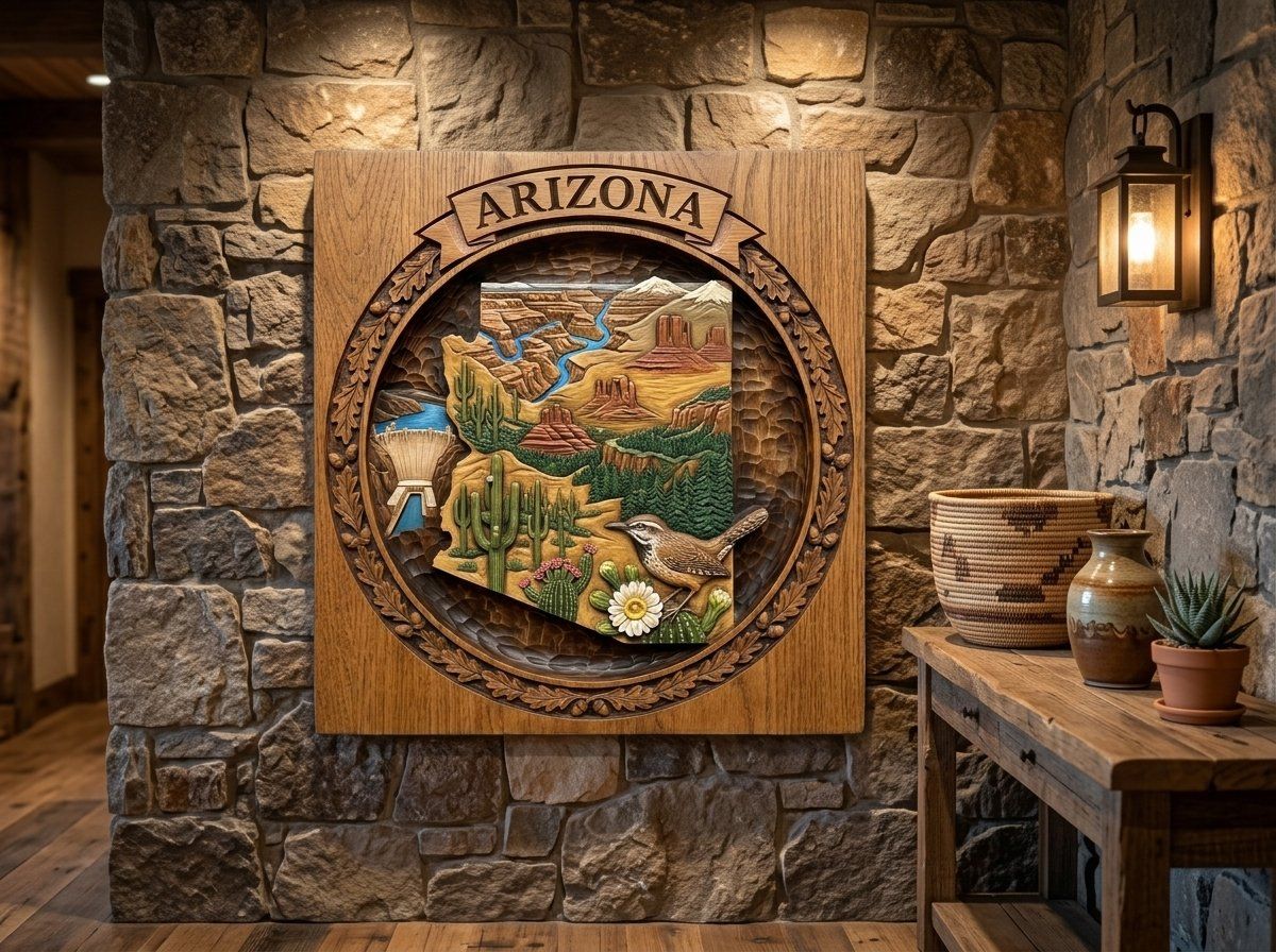 Arizona State Map Grand Canyon CNC Relief STL bas-relief STL — view 14