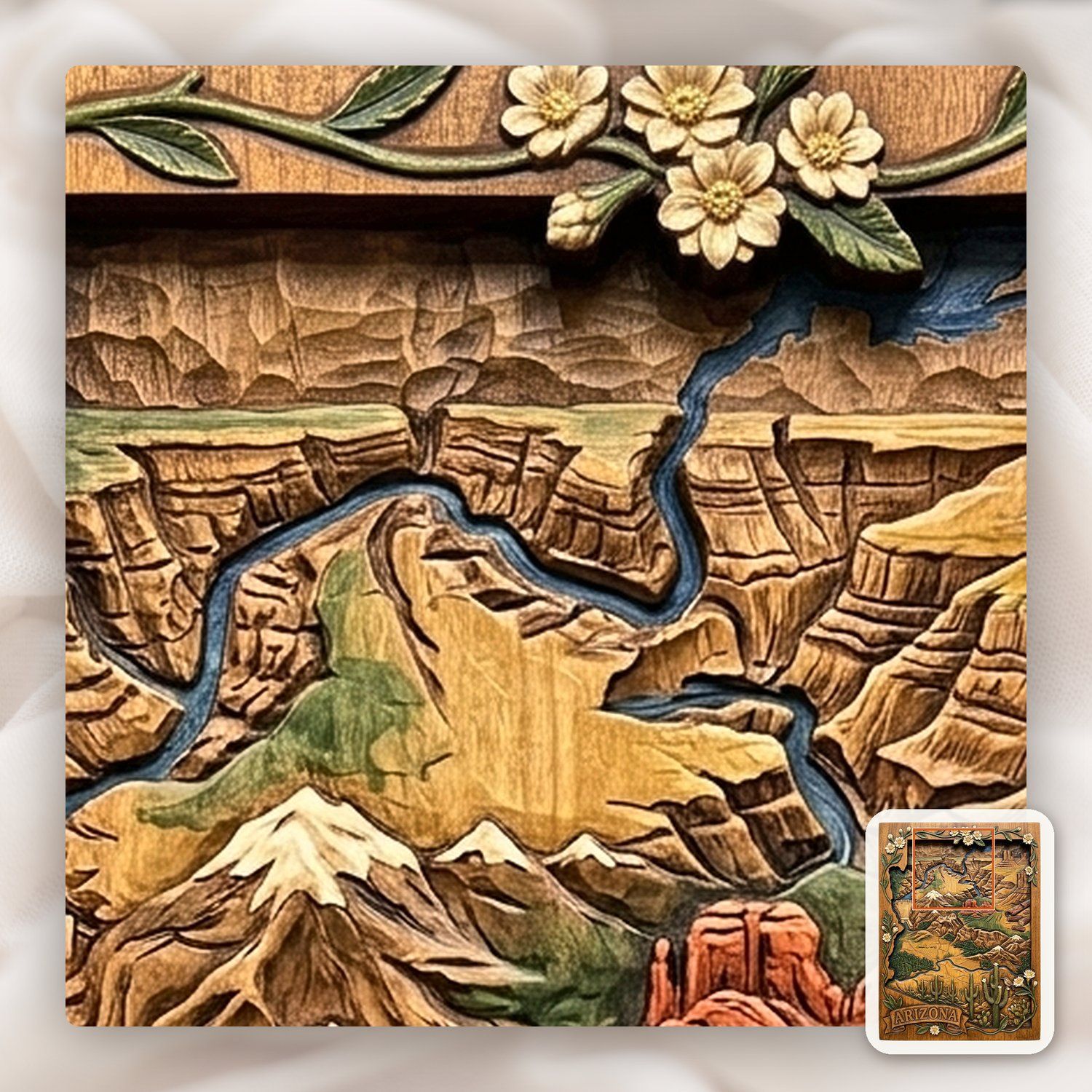 Arizona State Map Grand Canyon Sedona CNC Relief STL bas-relief STL — view 12