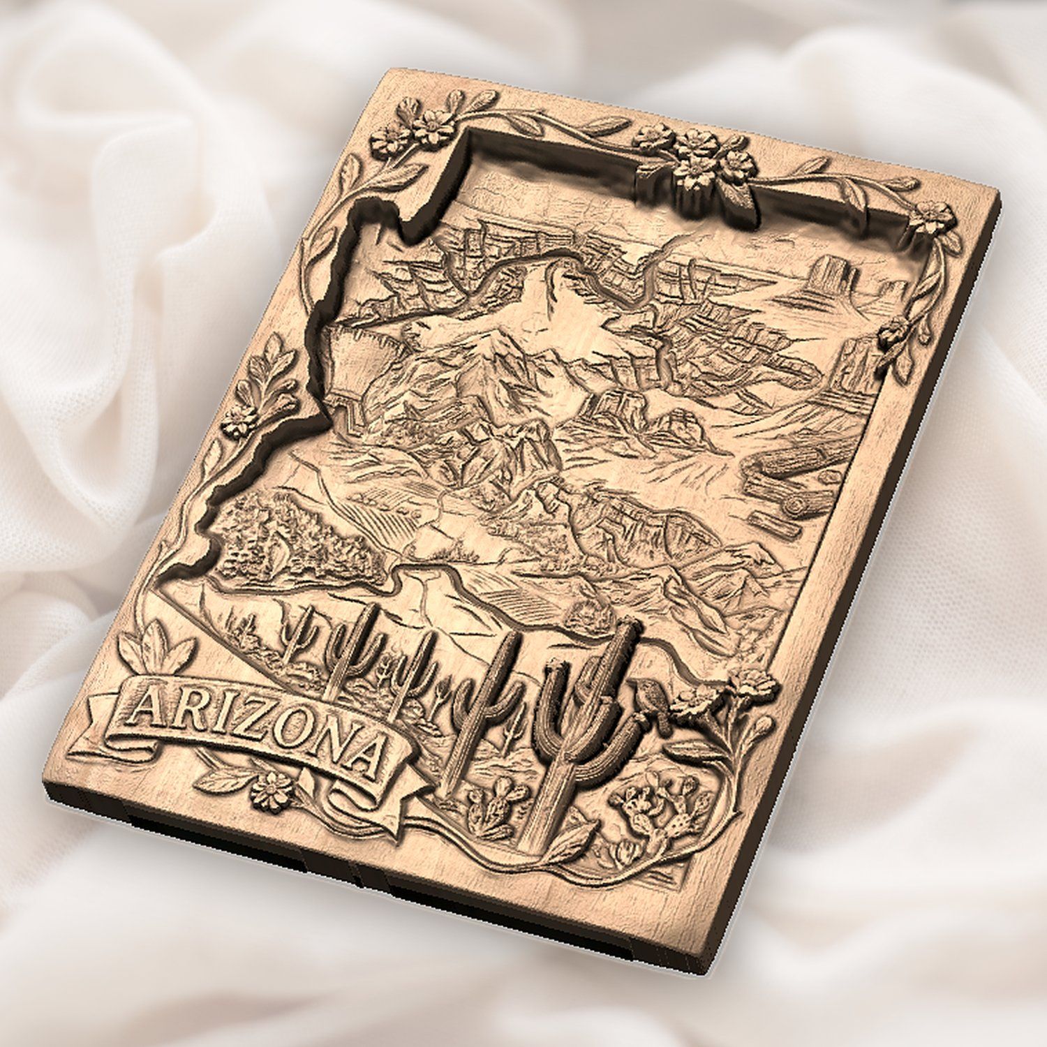 Arizona State Map Grand Canyon Sedona CNC Relief STL bas-relief STL — view 6