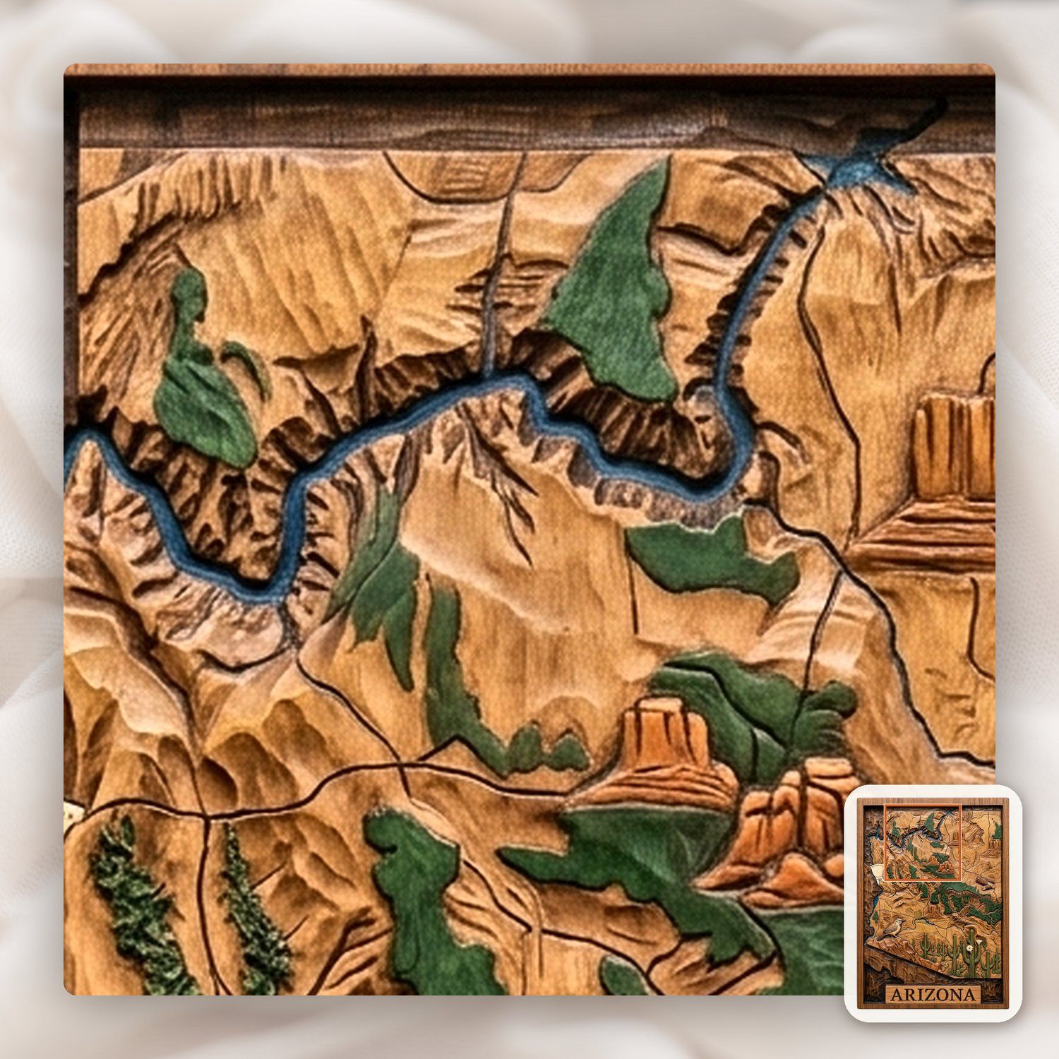 Arizona State Topographical Map CNC Relief STL bas-relief STL — view 12