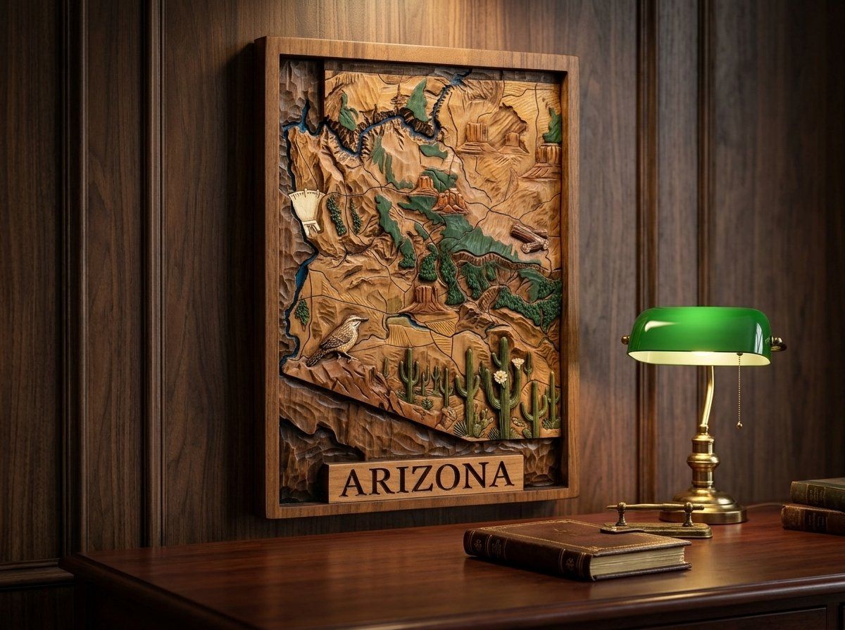 Arizona State Topographical Map CNC Relief STL bas-relief STL — view 14