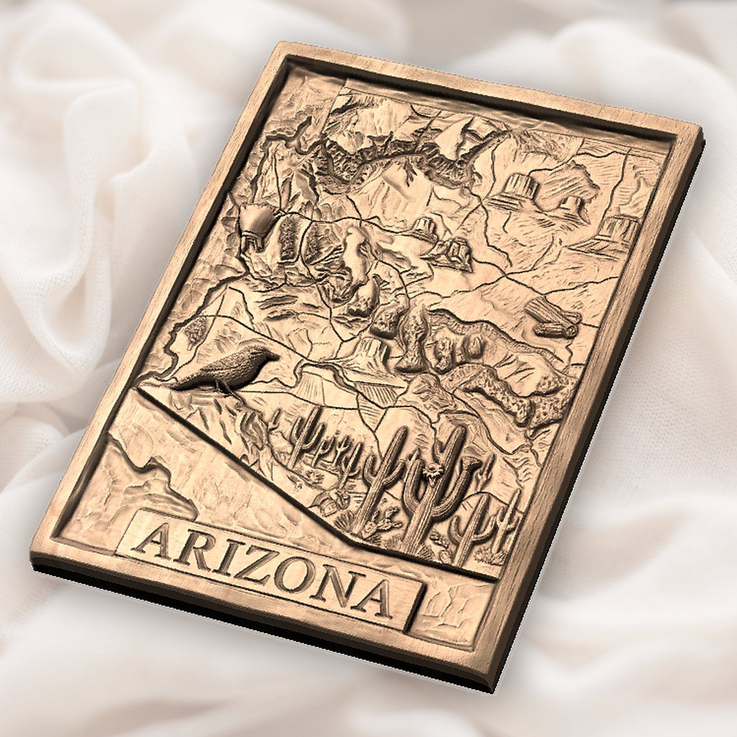 Arizona State Topographical Map CNC Relief STL bas-relief STL — view 6
