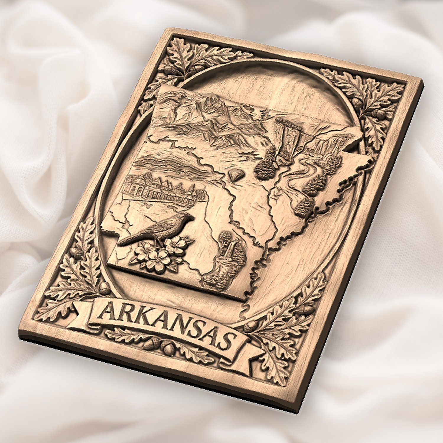Arkansas State Map Landscape Scene CNC Relief STL bas-relief STL — view 6