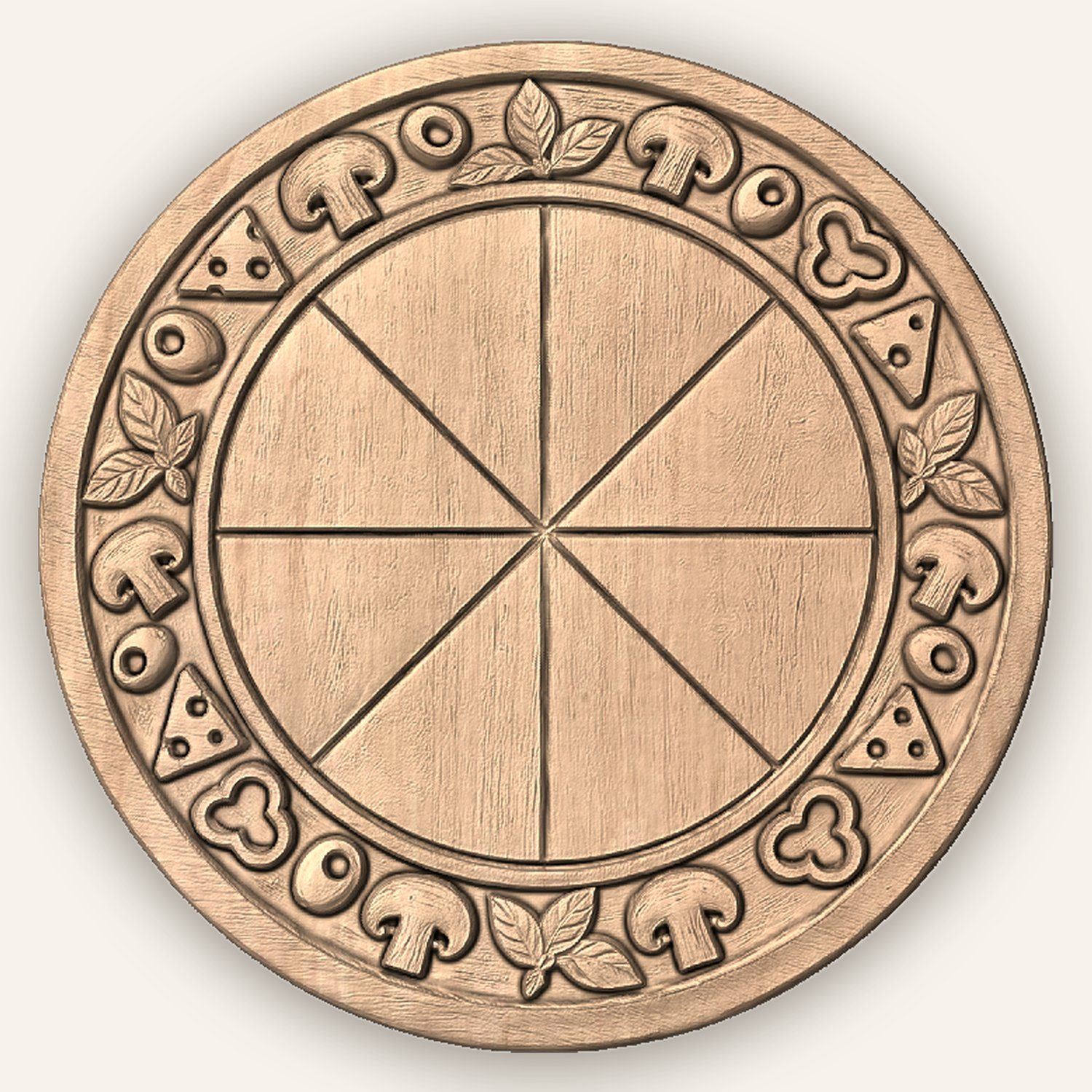 Artisan Pizza Board CNC Relief STL bas-relief STL — view 3