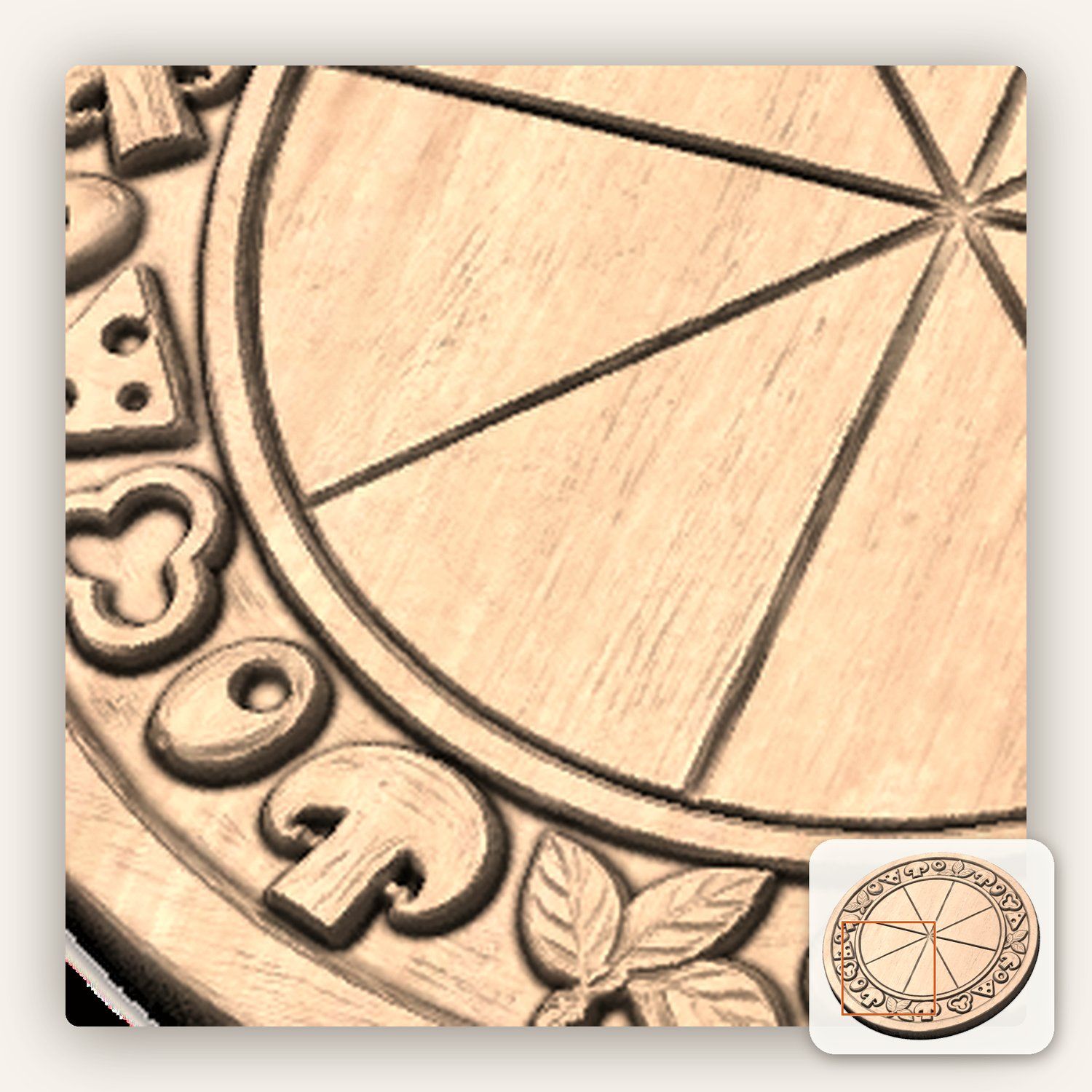 Artisan Pizza Board CNC Relief STL bas-relief STL — view 9