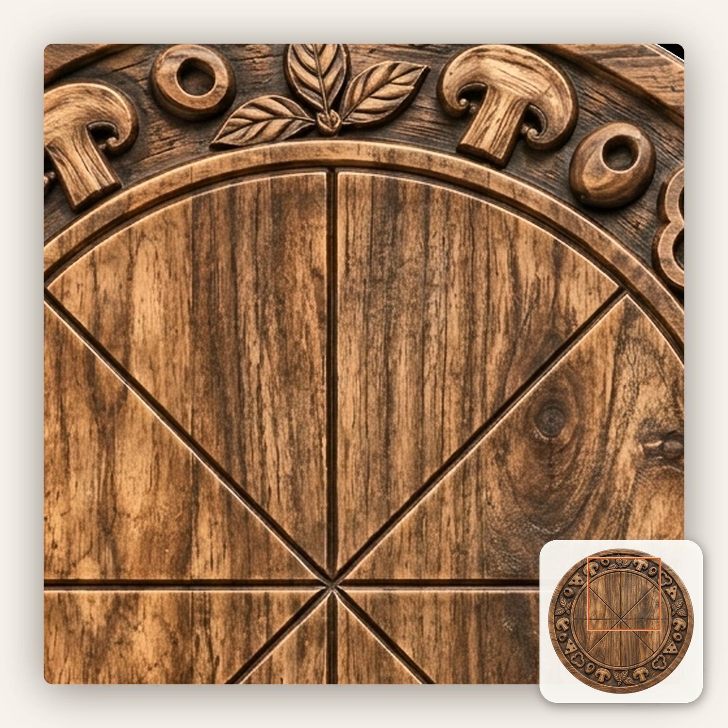 Artisan Pizza Board CNC Relief STL bas-relief STL — view 11