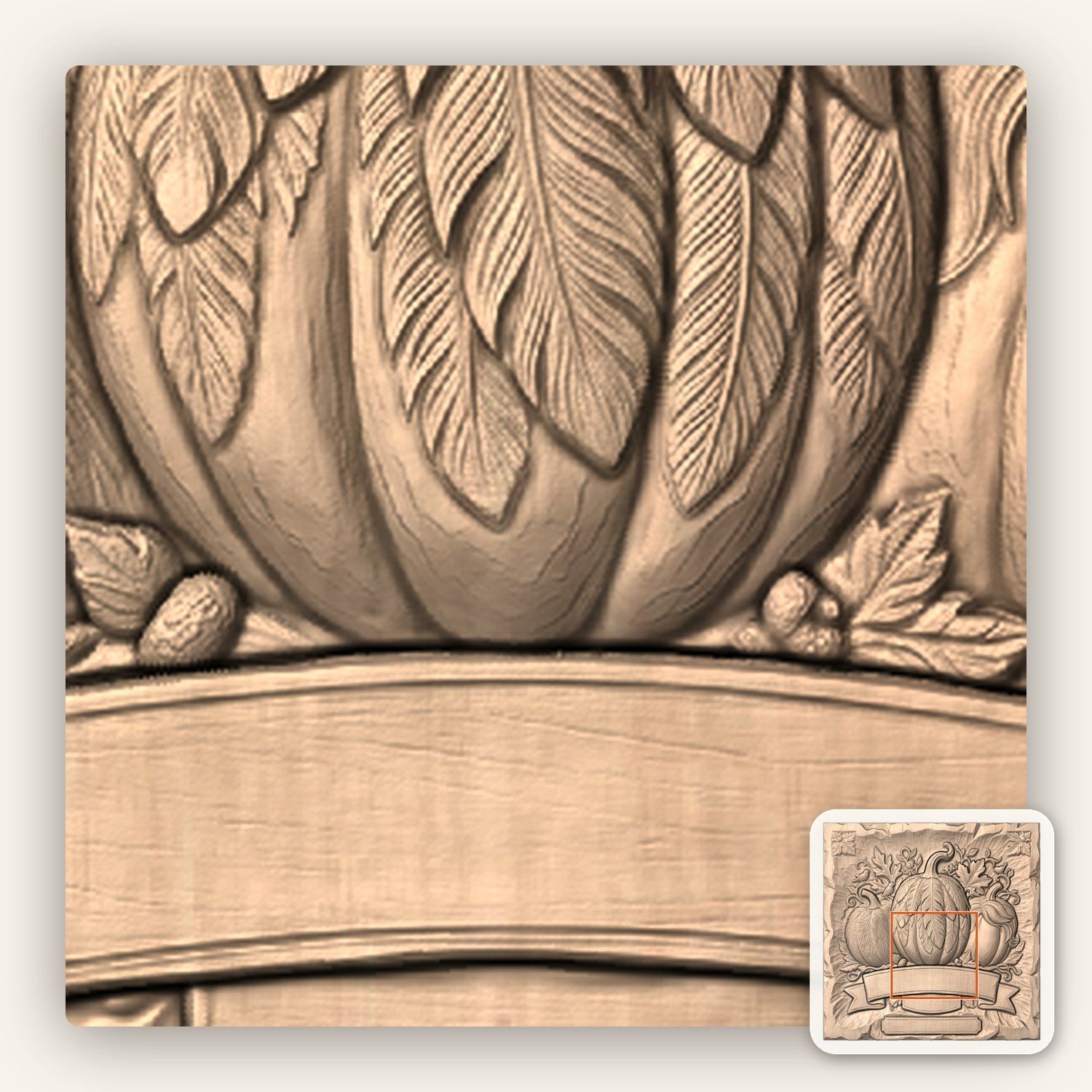 Autumn Harvest Pumpkin Banner CNC Relief STL bas-relief STL — view 8