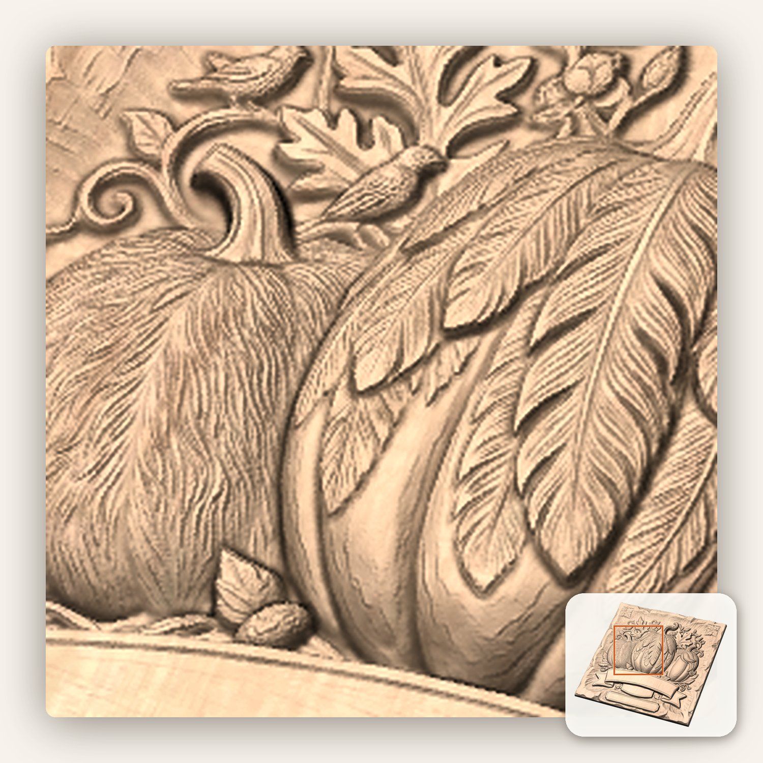 Autumn Harvest Pumpkin Banner CNC Relief STL bas-relief STL — view 10