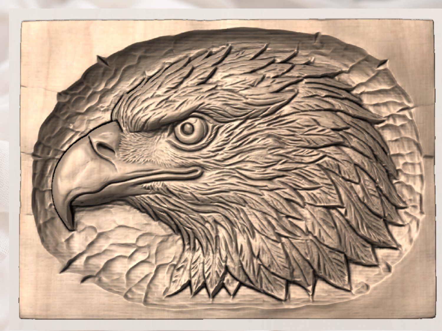 Bald Eagle 3D Relief Wall Art bas-relief STL — view 3